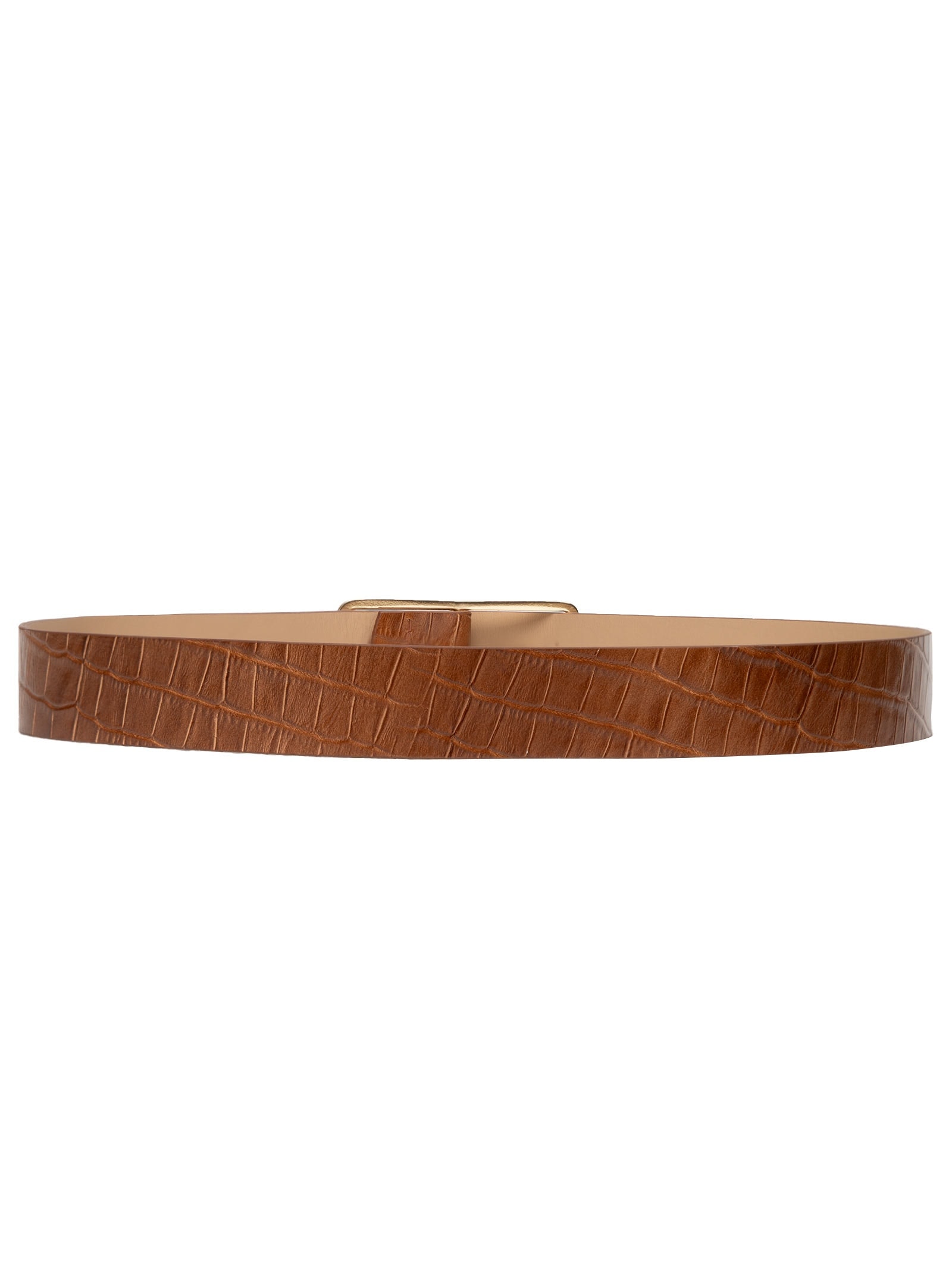 Cinto Feminino Em Couro Croco Marrom Market 33
