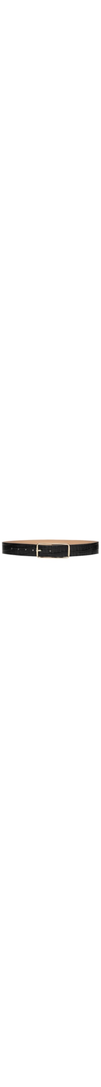 Cinto Feminino Em Couro Croco - Preto