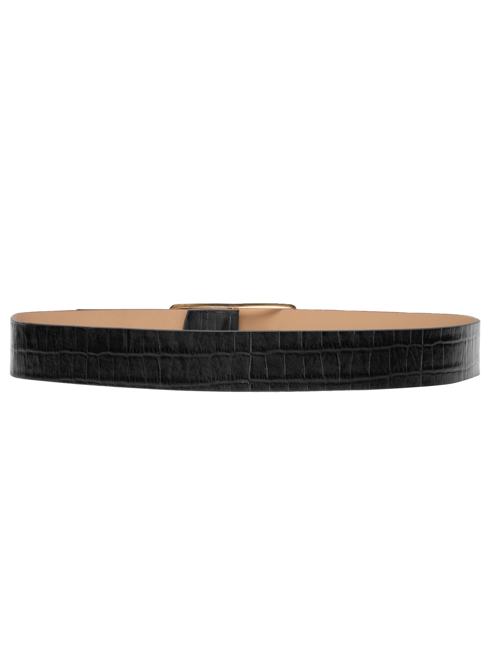 Cinto Feminino Em Couro Croco Preto Market 33