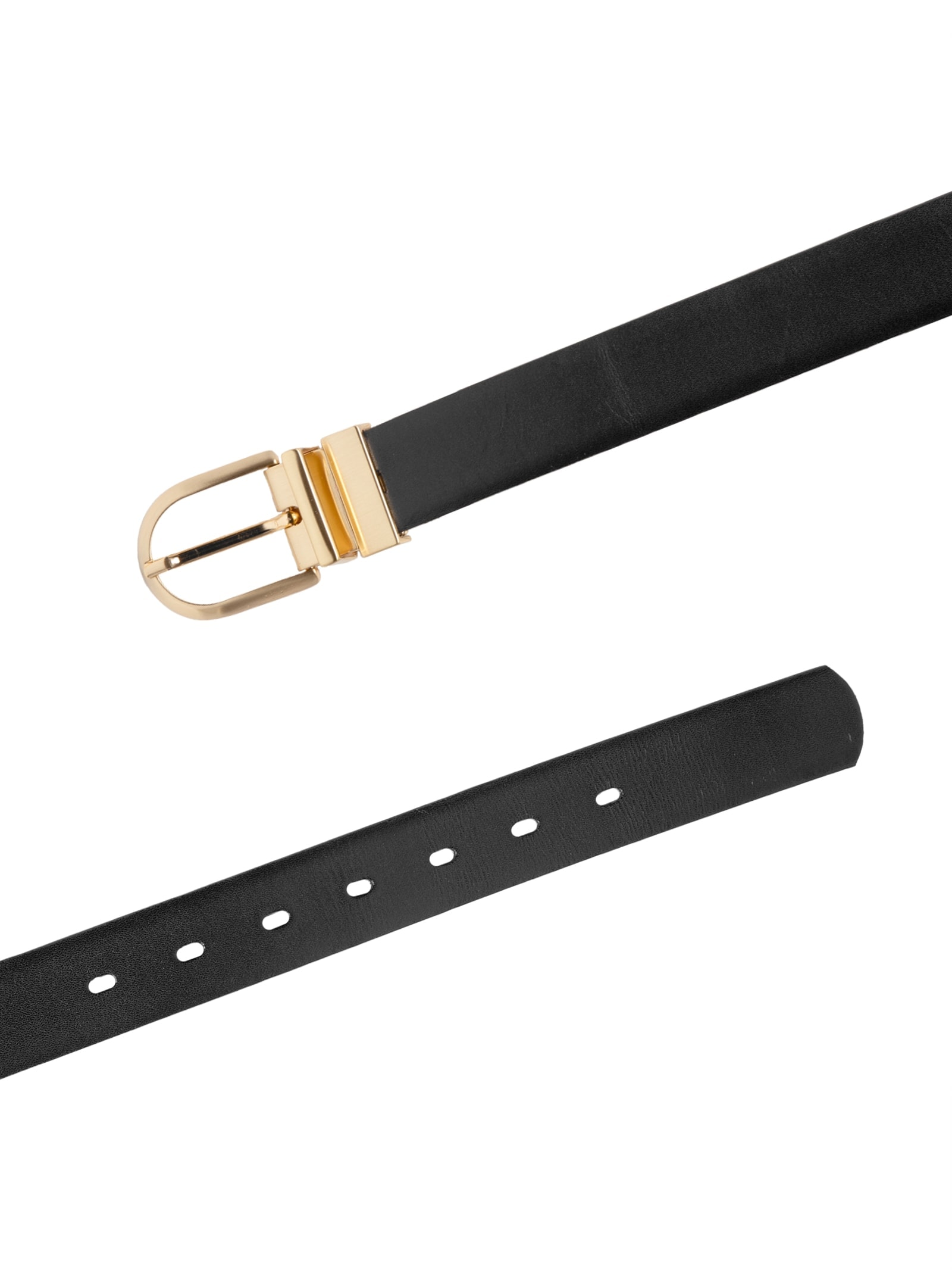 Cinto Feminino Em Couro Dupla Face Fivela Reversível Preto Basiq