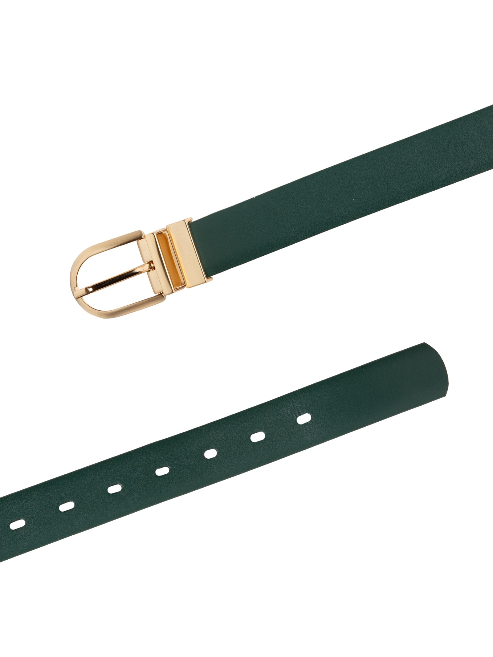 Cinto Feminino Em Couro Dupla Face Fivela Reversível Verde Basiq