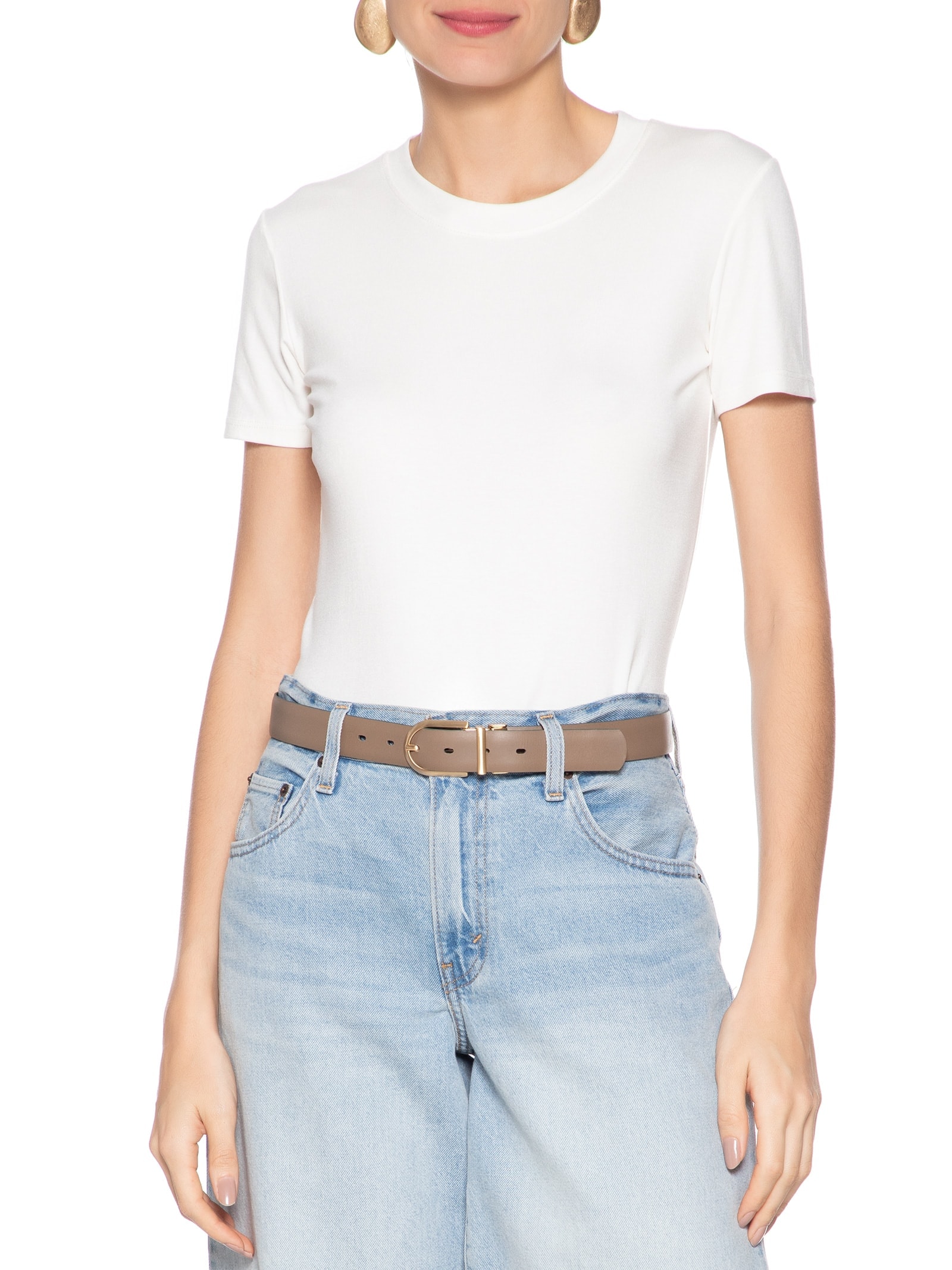 Cinto Feminino Em Couro Dupla Face Fivela Reversível Verde Basiq