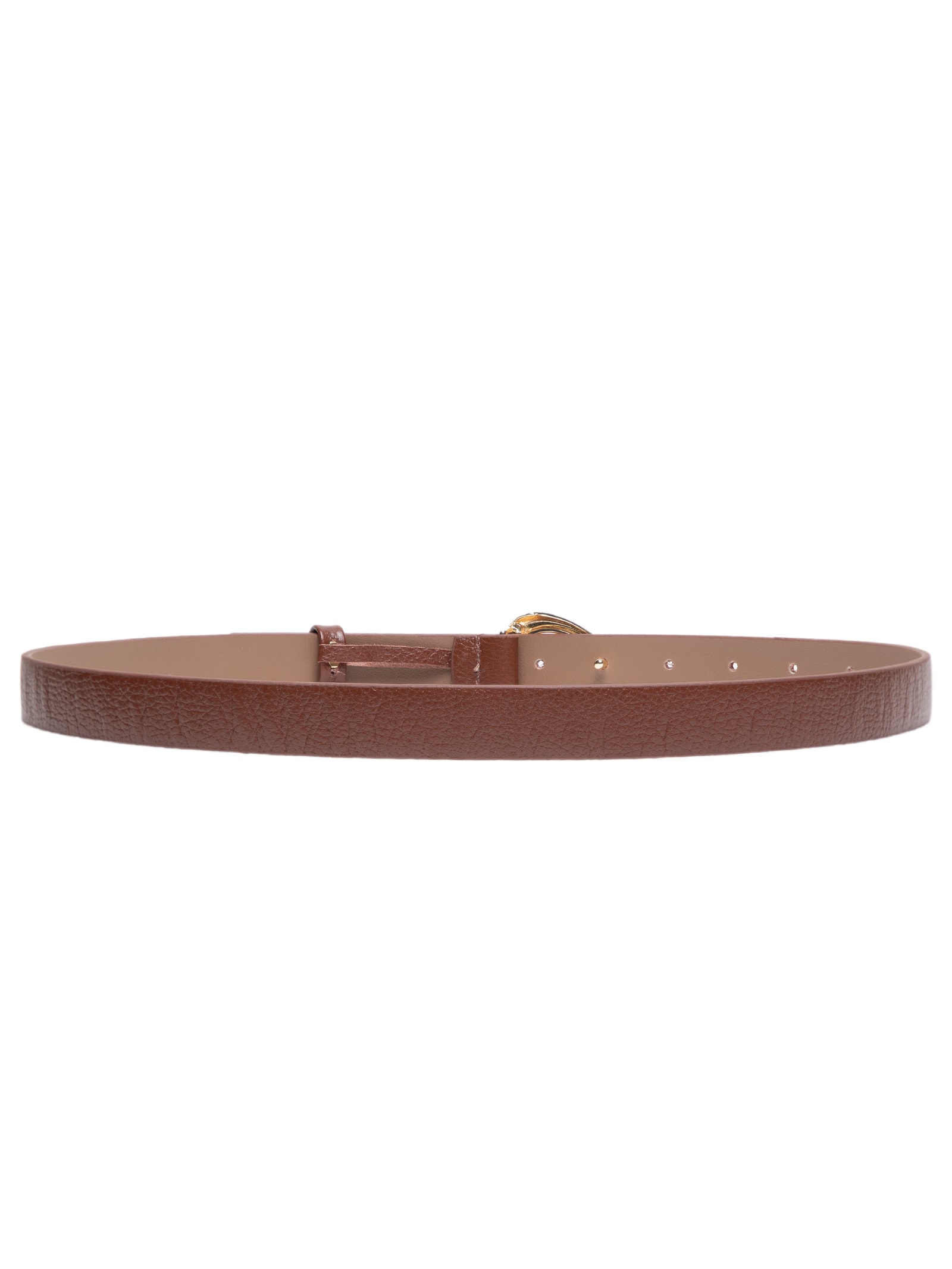 Cinto Feminino em Couro Fivela Dourada Marrom Market 33