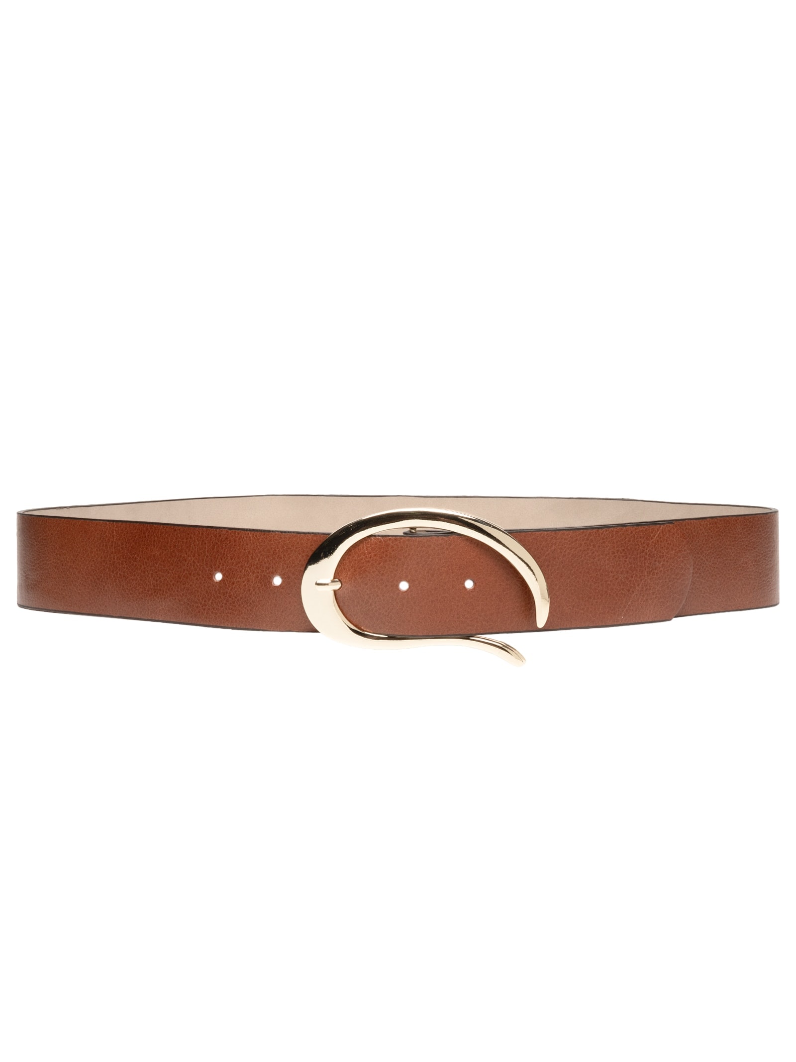 Cinto Feminino Em Couro Fivela Dourada Marrom '2Essential