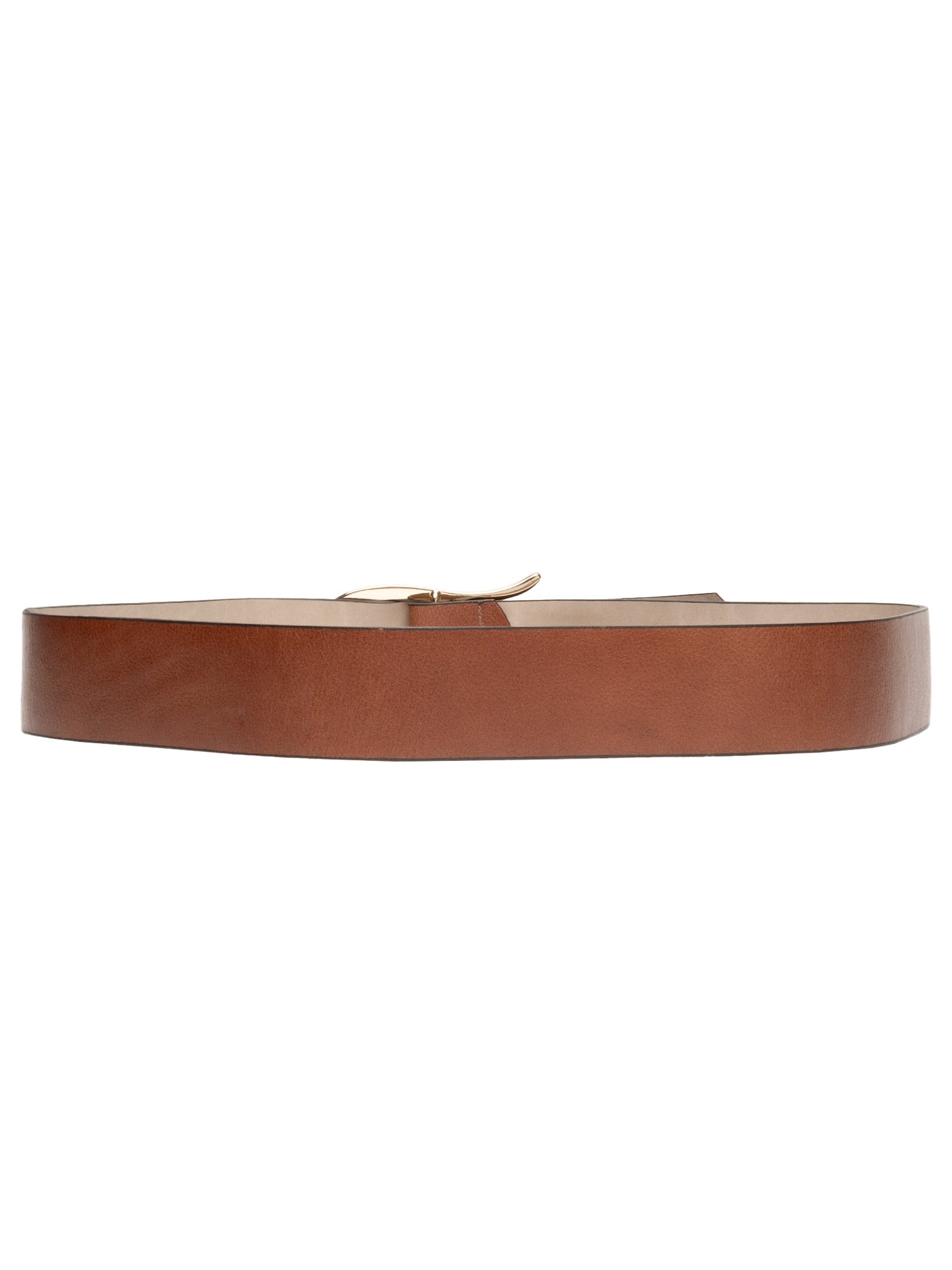 Cinto Feminino Em Couro Fivela Dourada Marrom '2Essential