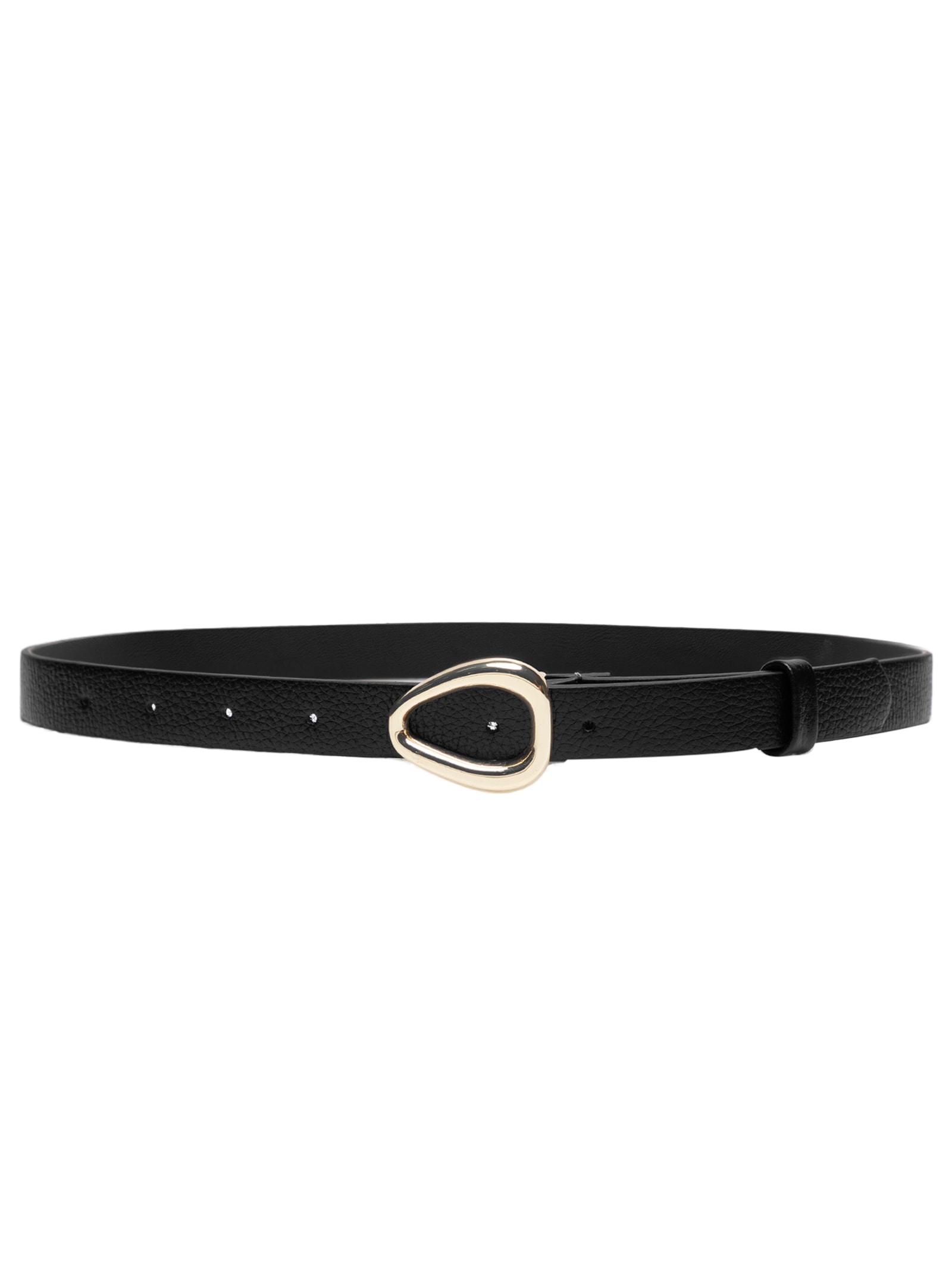 Cinto Feminino em Couro Fivela Dourada Preto Market 33