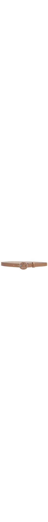 Cinto Feminino em Couro Fivela Encapada com Detalhe - Bege