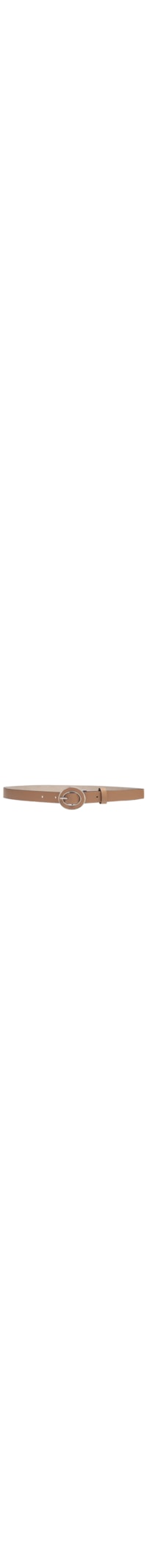Cinto Feminino em Couro Fivela Encapada com Detalhe – Bege
