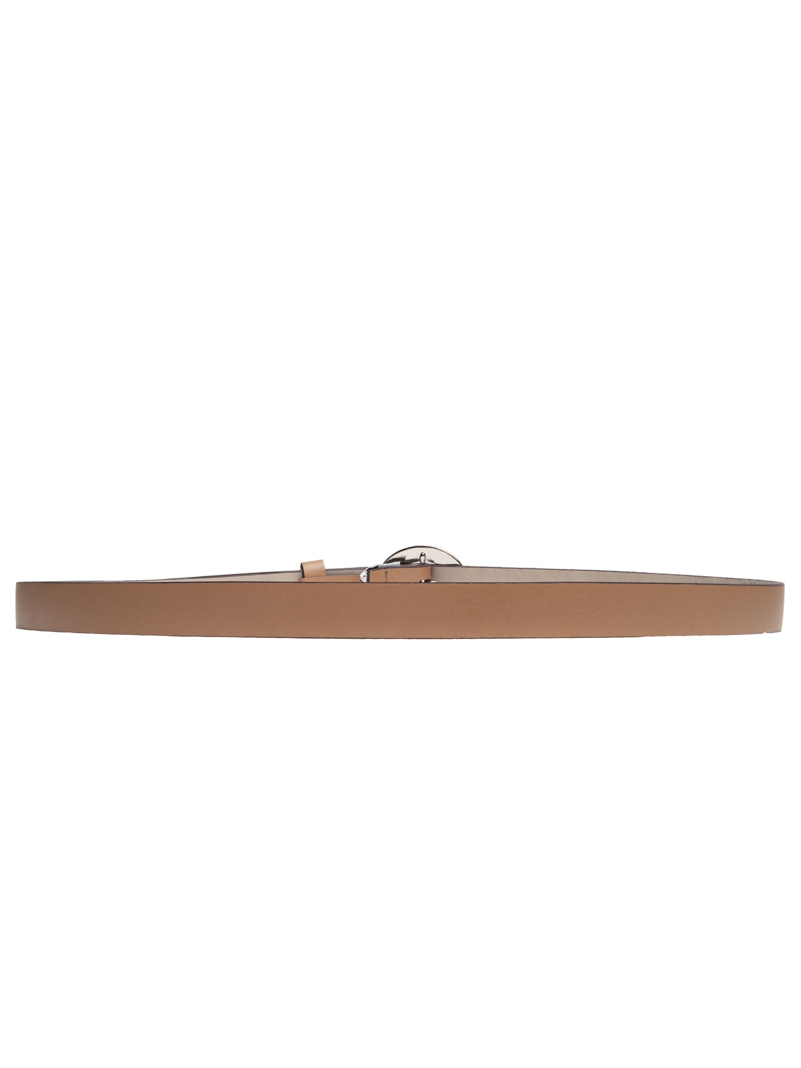 Cinto Feminino em Couro Fivela Encapada com Detalhe – Bege Basiq