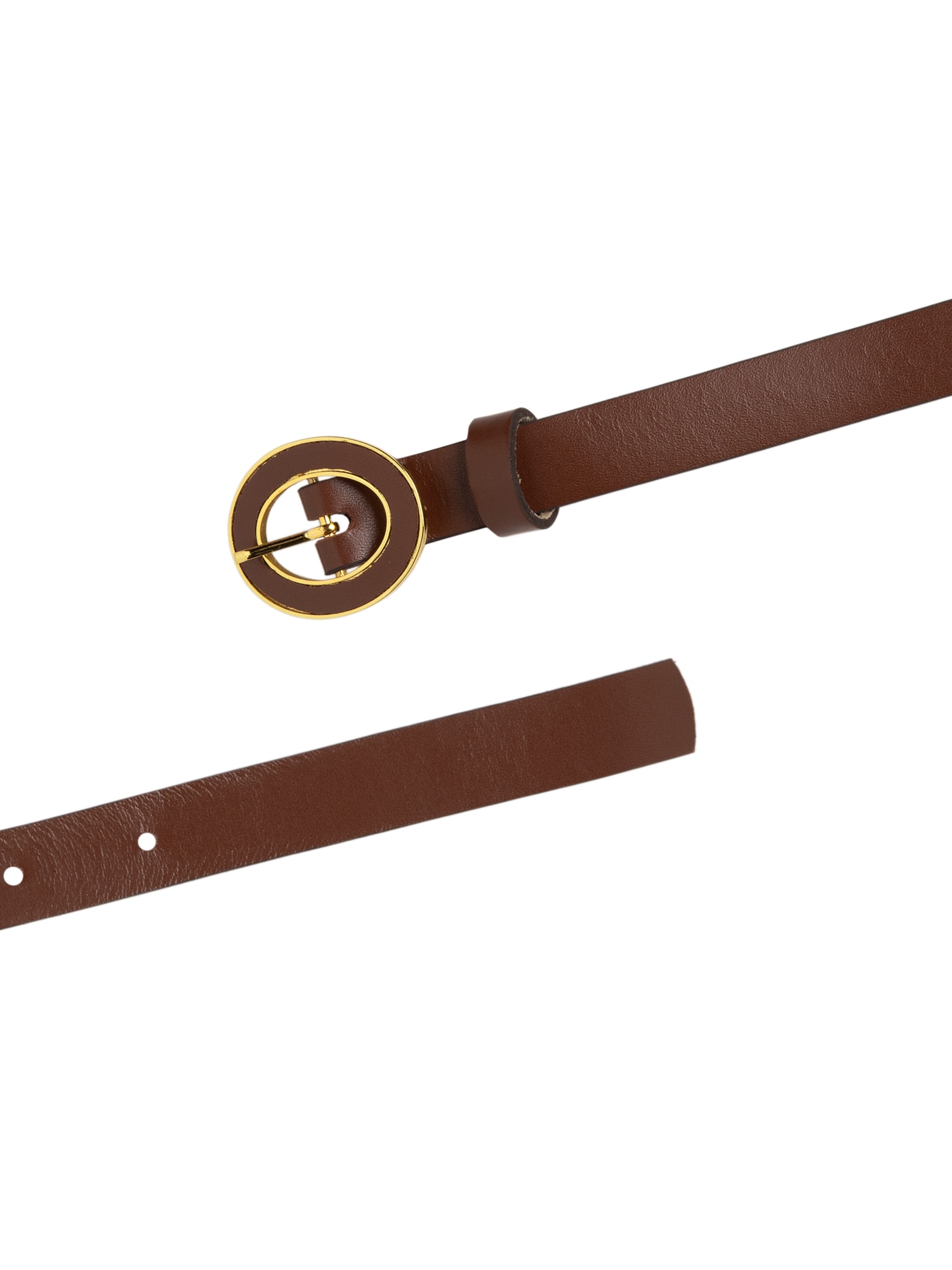 Cinto Feminino em Couro Fivela Encapada com Detalhe – Bege Basiq
