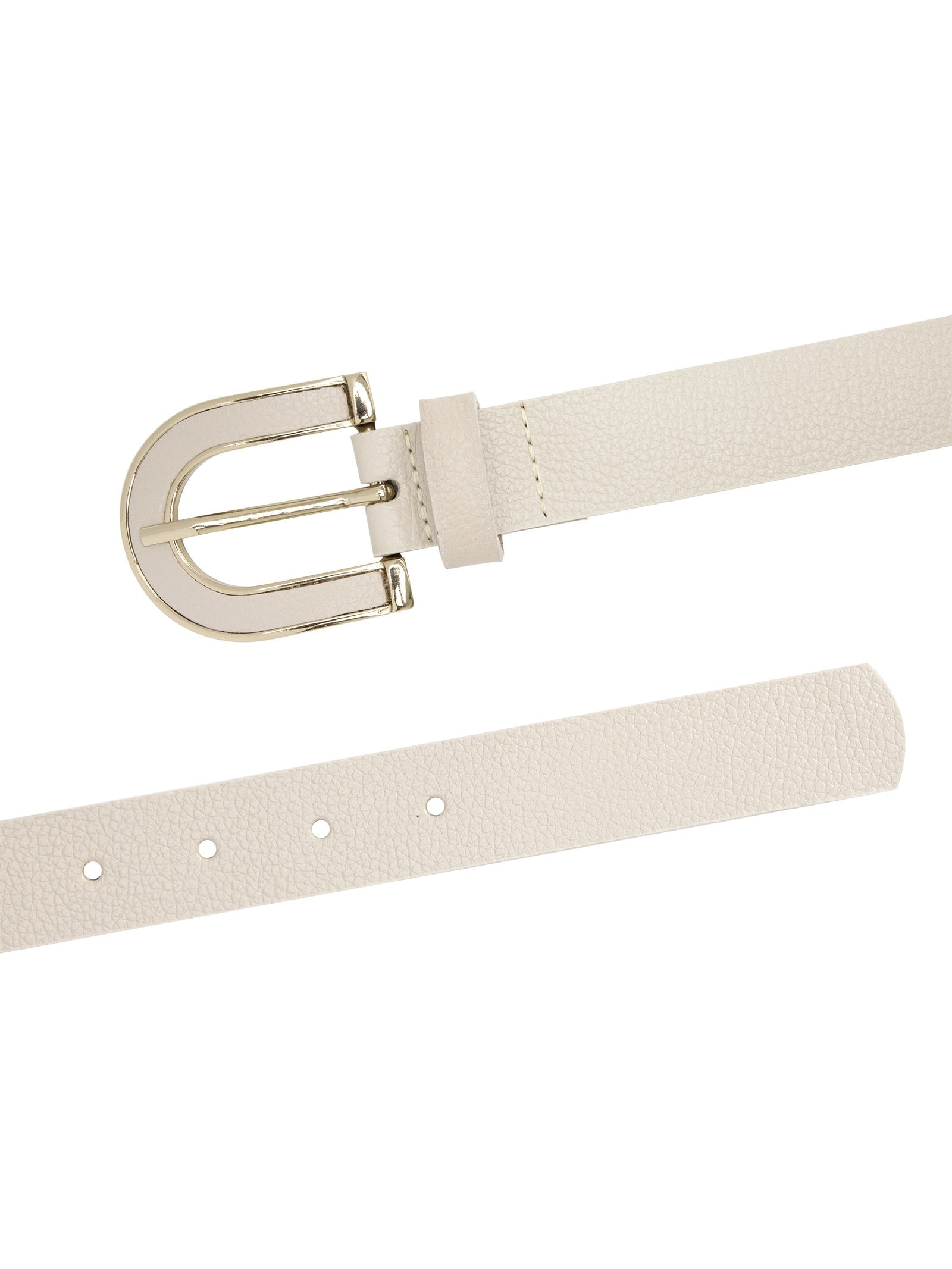 Cinto Feminino Em Couro Fivela Forrada Off White '2Essential