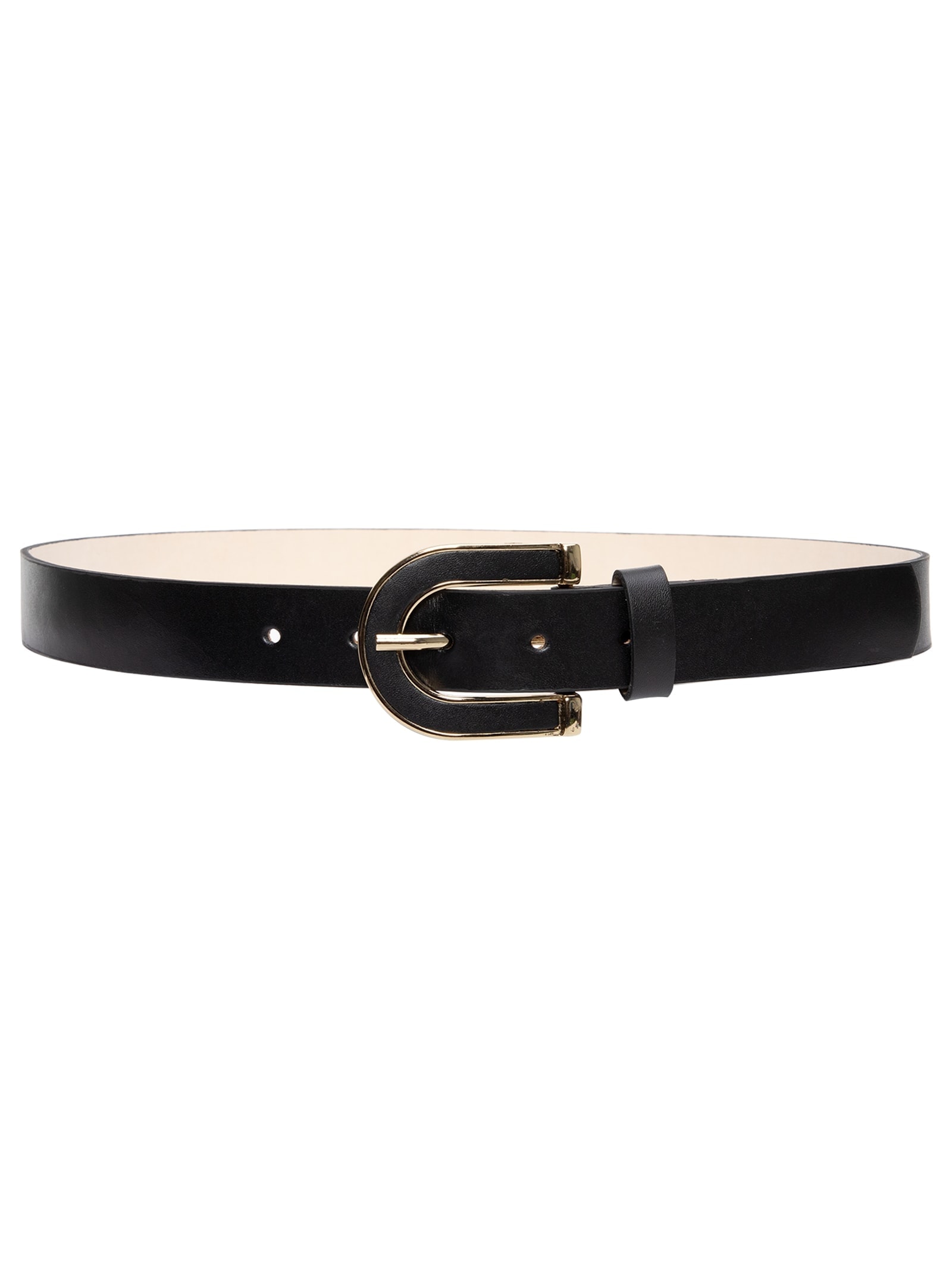 Cinto Feminino Em Couro Fivela Forrada Preto '2Essential