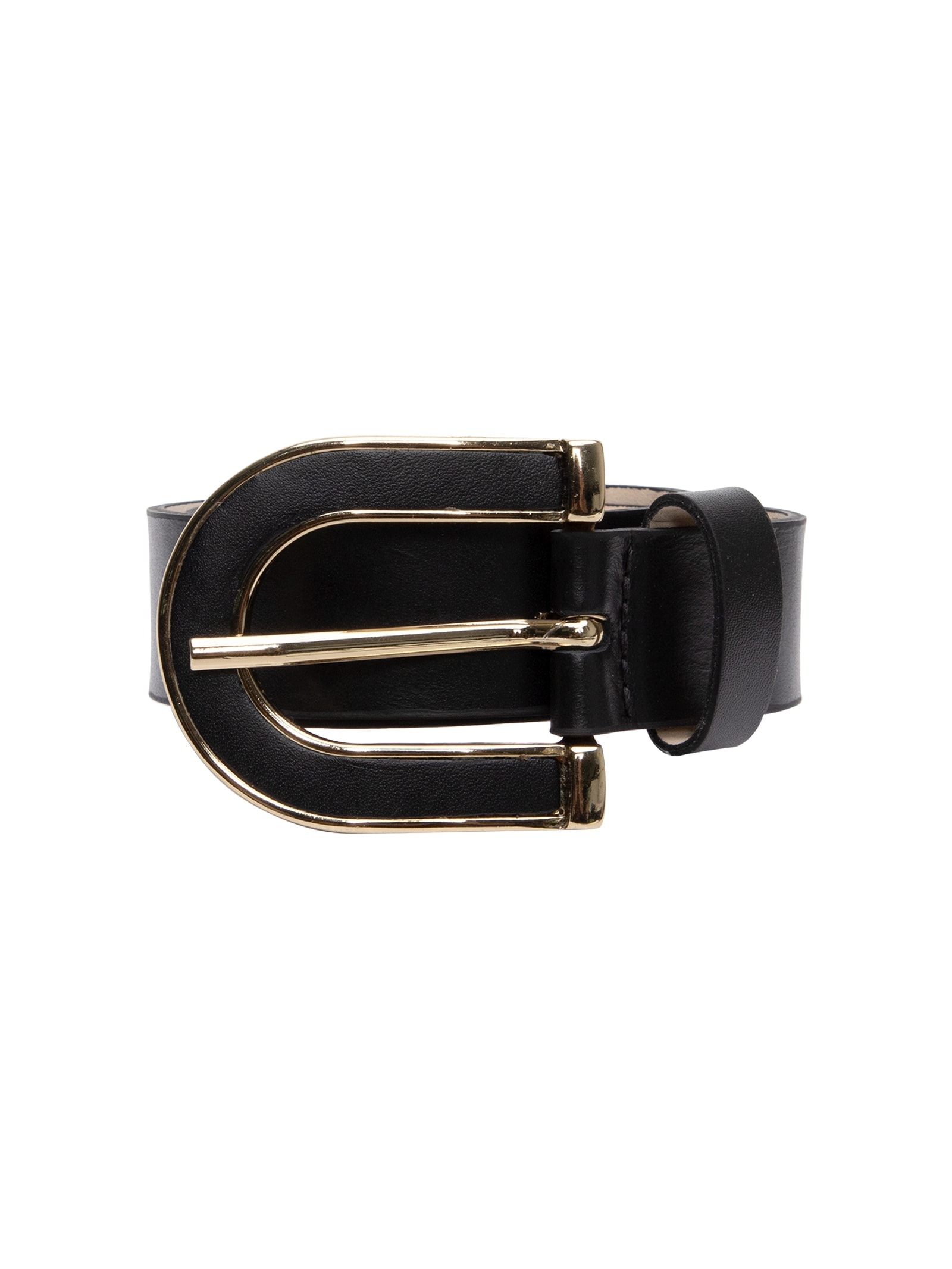 Cinto Feminino Em Couro Fivela Forrada Preto '2Essential