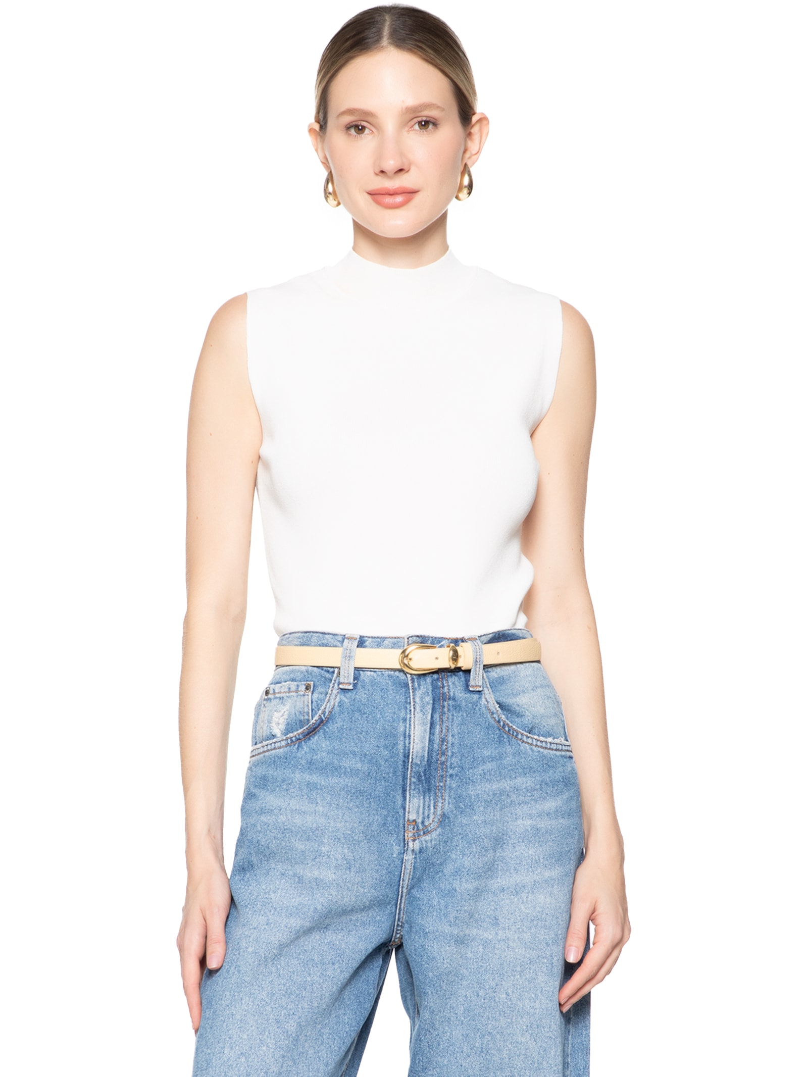 Cinto Feminino Em Couro Marrom Market 33
