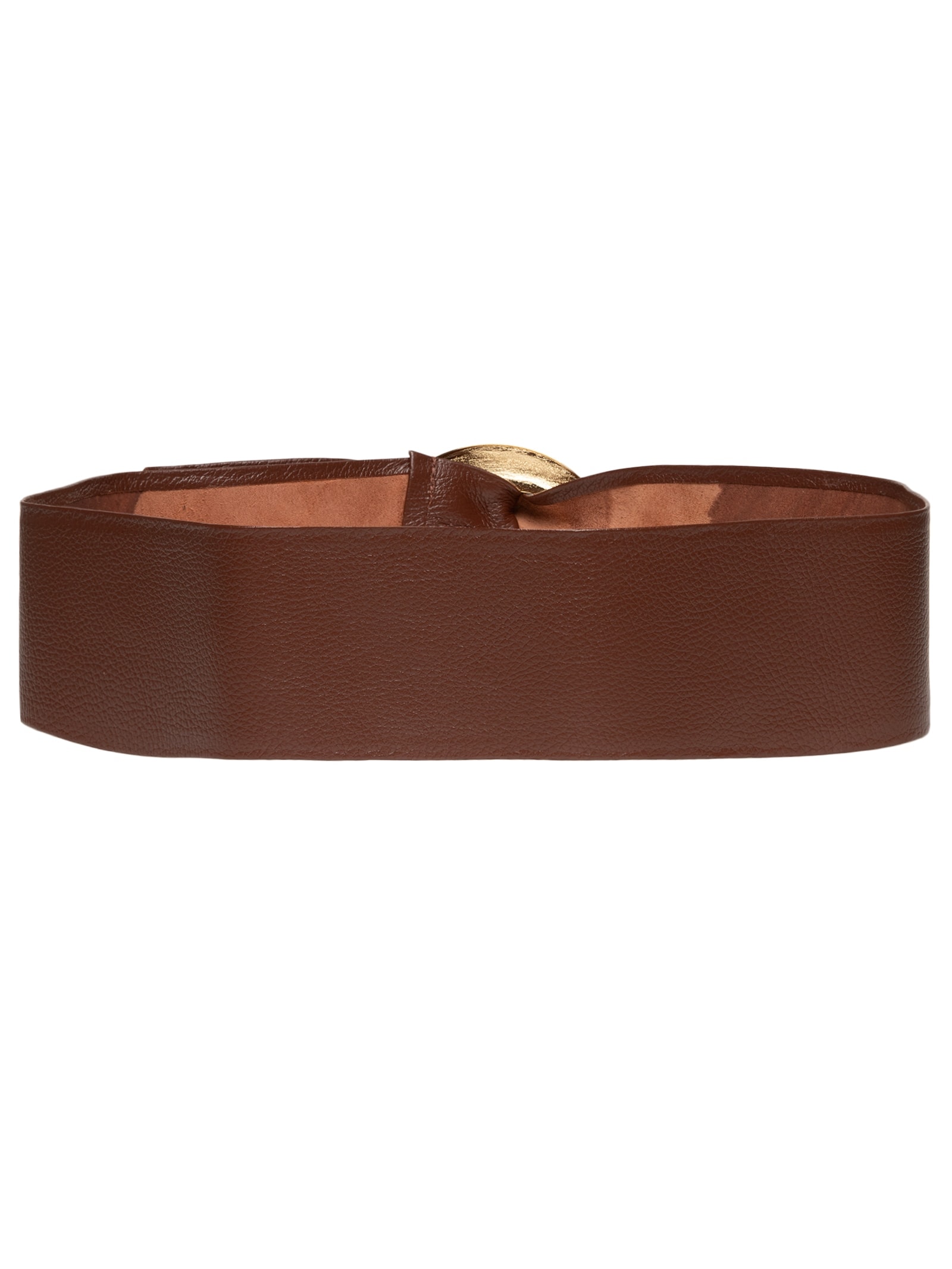 Cinto Feminino Faixa Em Couro Com Fivela Orgânica Marrom  Market 33