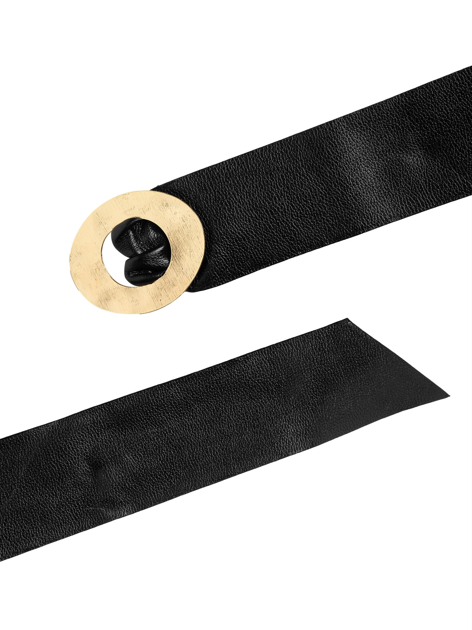Cinto Feminino Faixa em Couro Preto Market 33