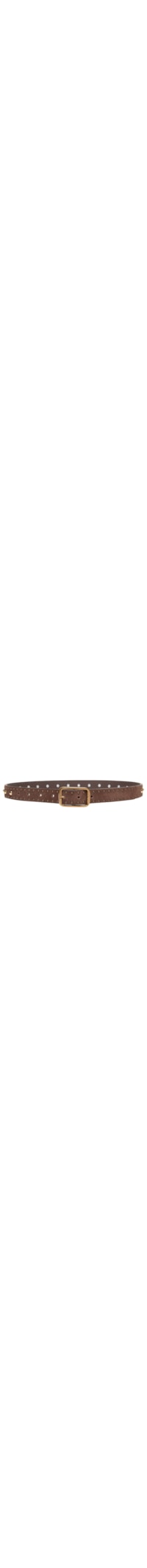 Cinto Feminino Fino Camurção Com Rebites - Marrom