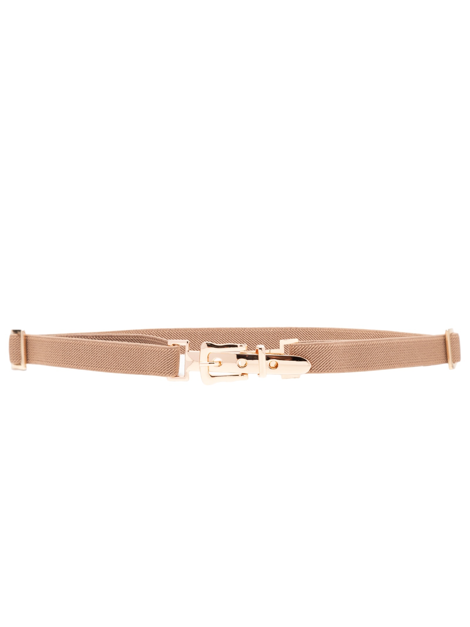 Cinto Feminino Fino Com Fivela em Metal Bege  Market 33