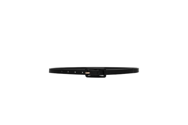 Cinto Feminino Fino Com Fivela Encapada Quadrada - Preto
