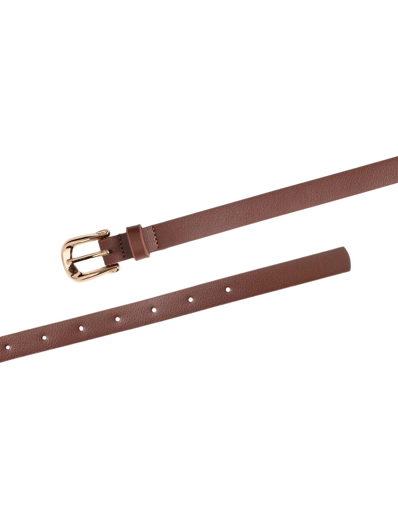 Cinto Feminino Fino Com Fivela Metálica Marrom Basiq