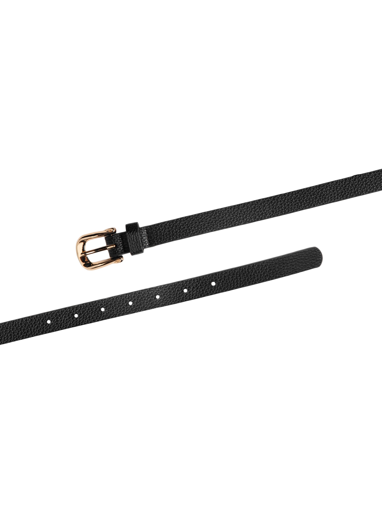 Cinto Feminino Fino Com Fivela Metálica Preto Basiq