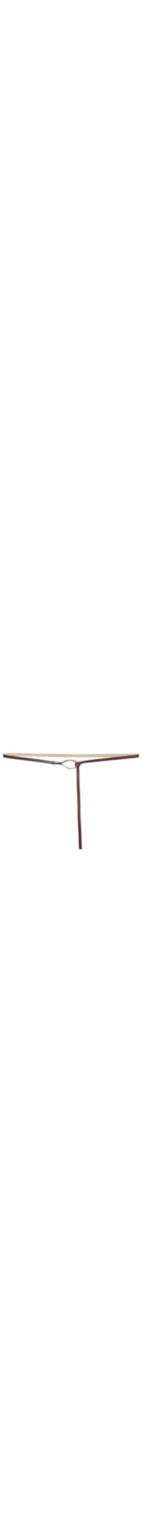 Cinto Feminino Fino Em Couro Com Fivela Arredondada Metal - Marrom