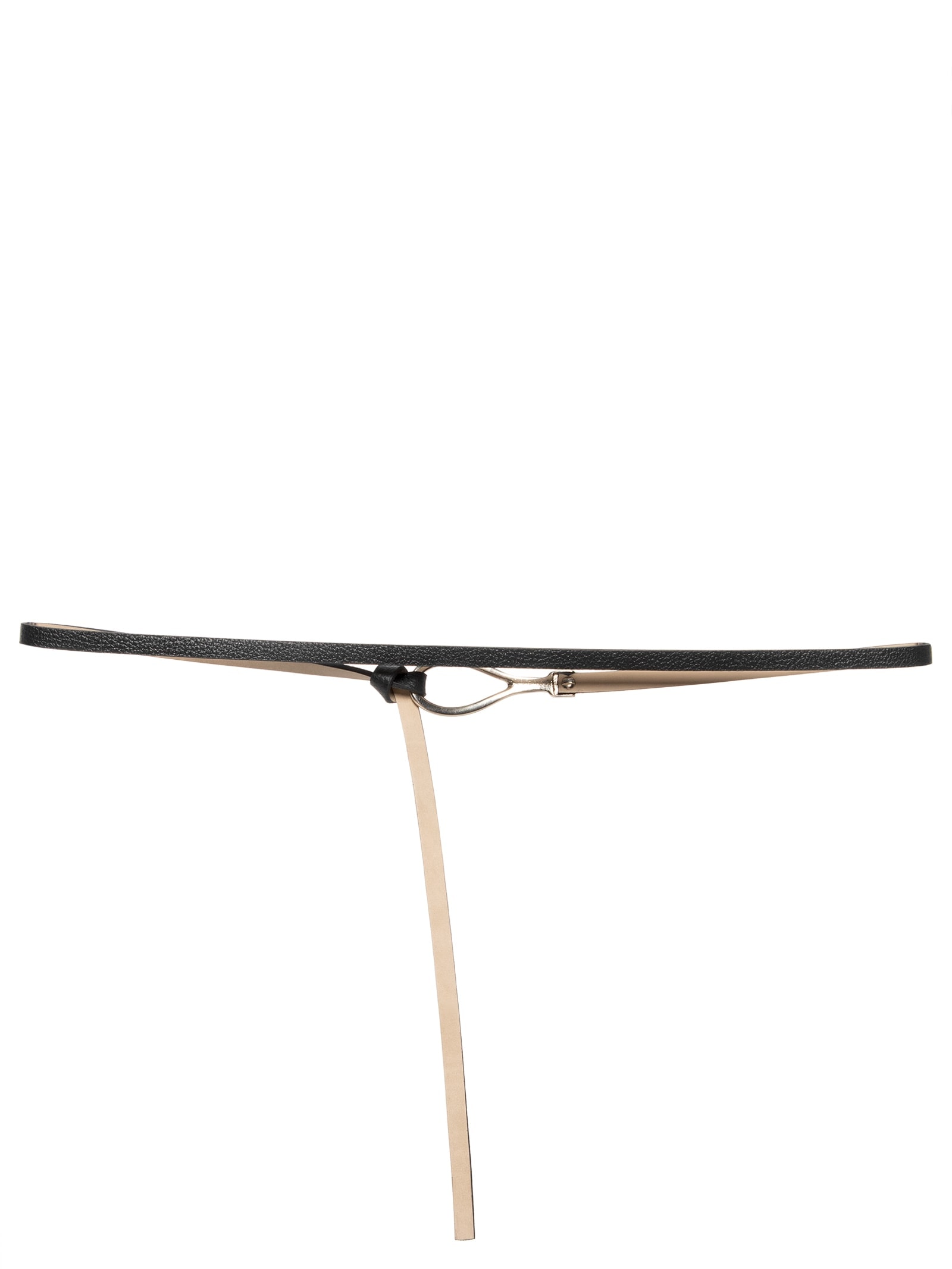 Cinto Feminino Fino Em Couro Com Fivela Arredondada Metal Preto '2Essential