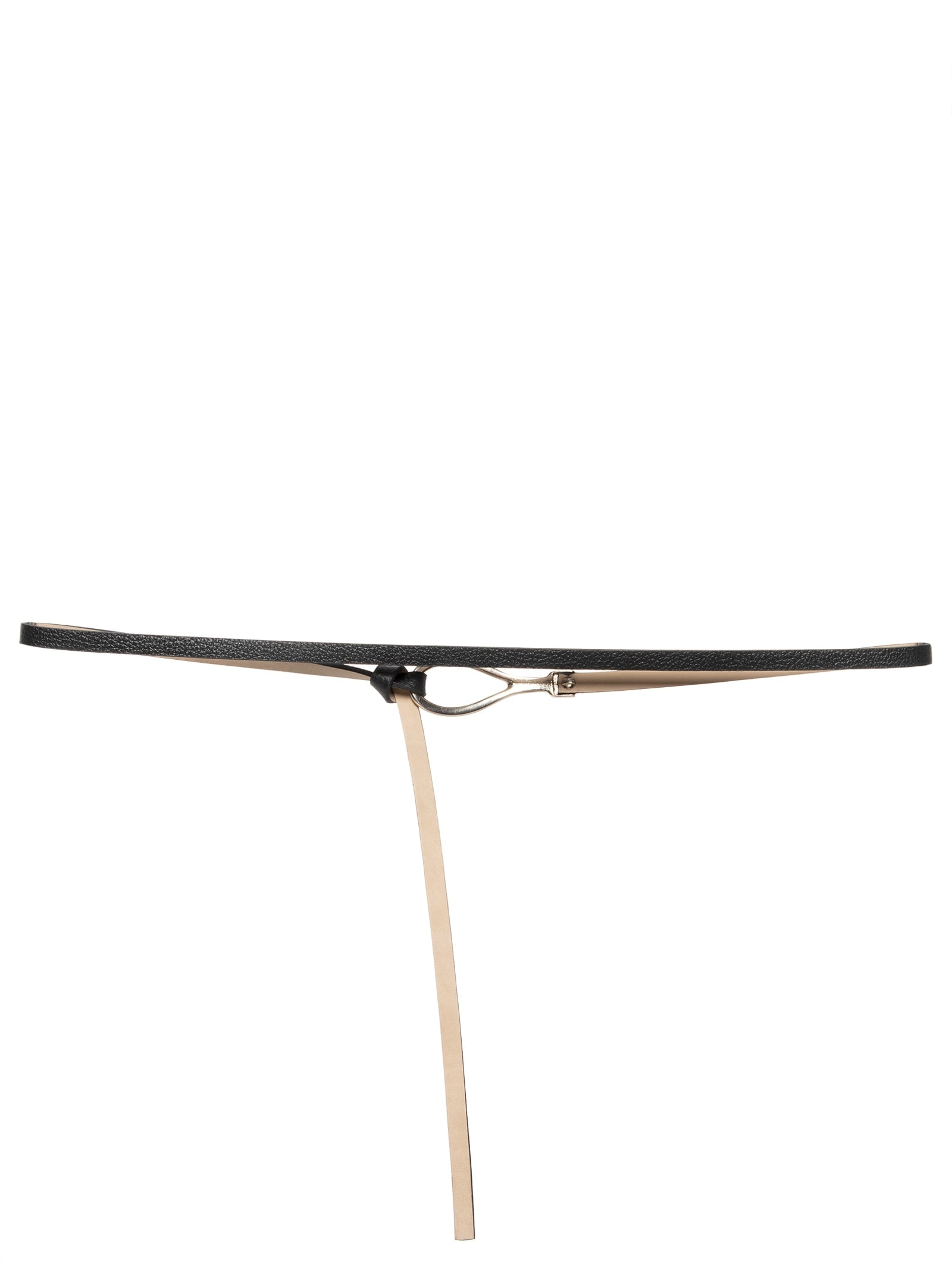 Cinto Feminino Fino Em Couro Com Fivela Arredondada Metal Preto '2Essential