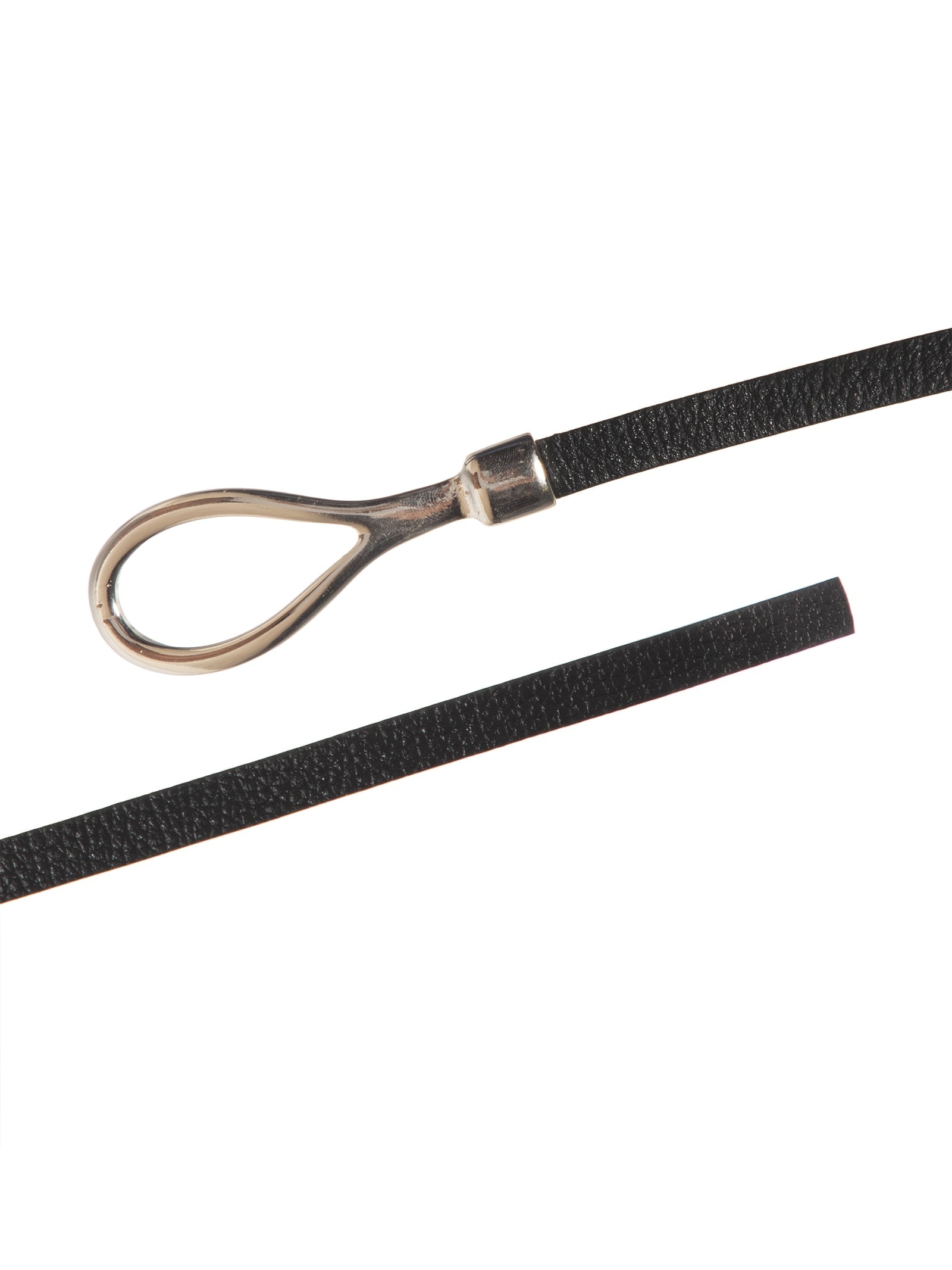 Cinto Feminino Fino Em Couro Com Fivela Arredondada Metal Preto '2Essential