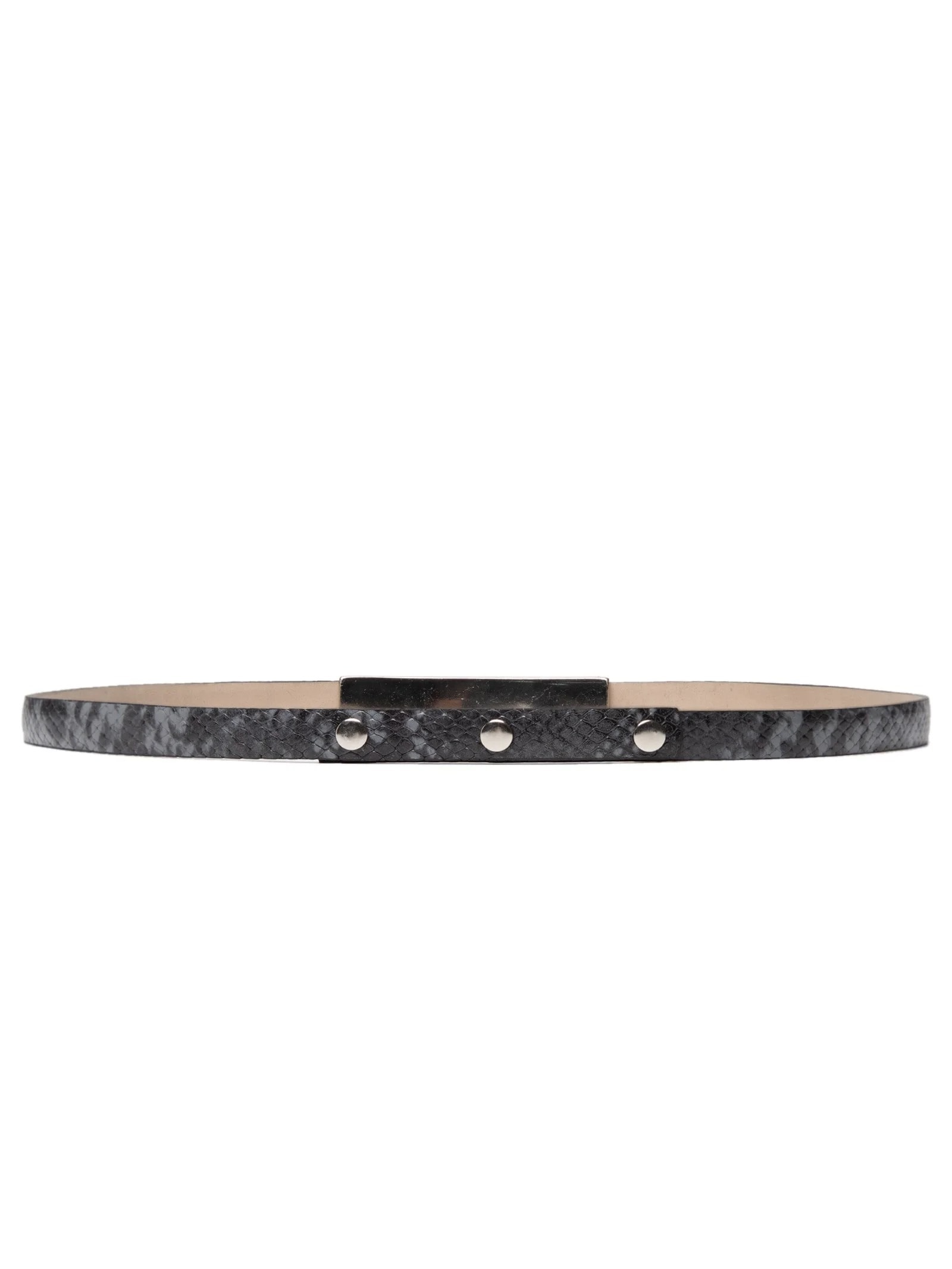 Cinto Feminino Fino Em Couro Fivela Quadrada Furos Animal Print '2Essential