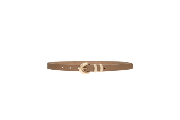Cinto Feminino Fino Fivela Detalhada - Bege