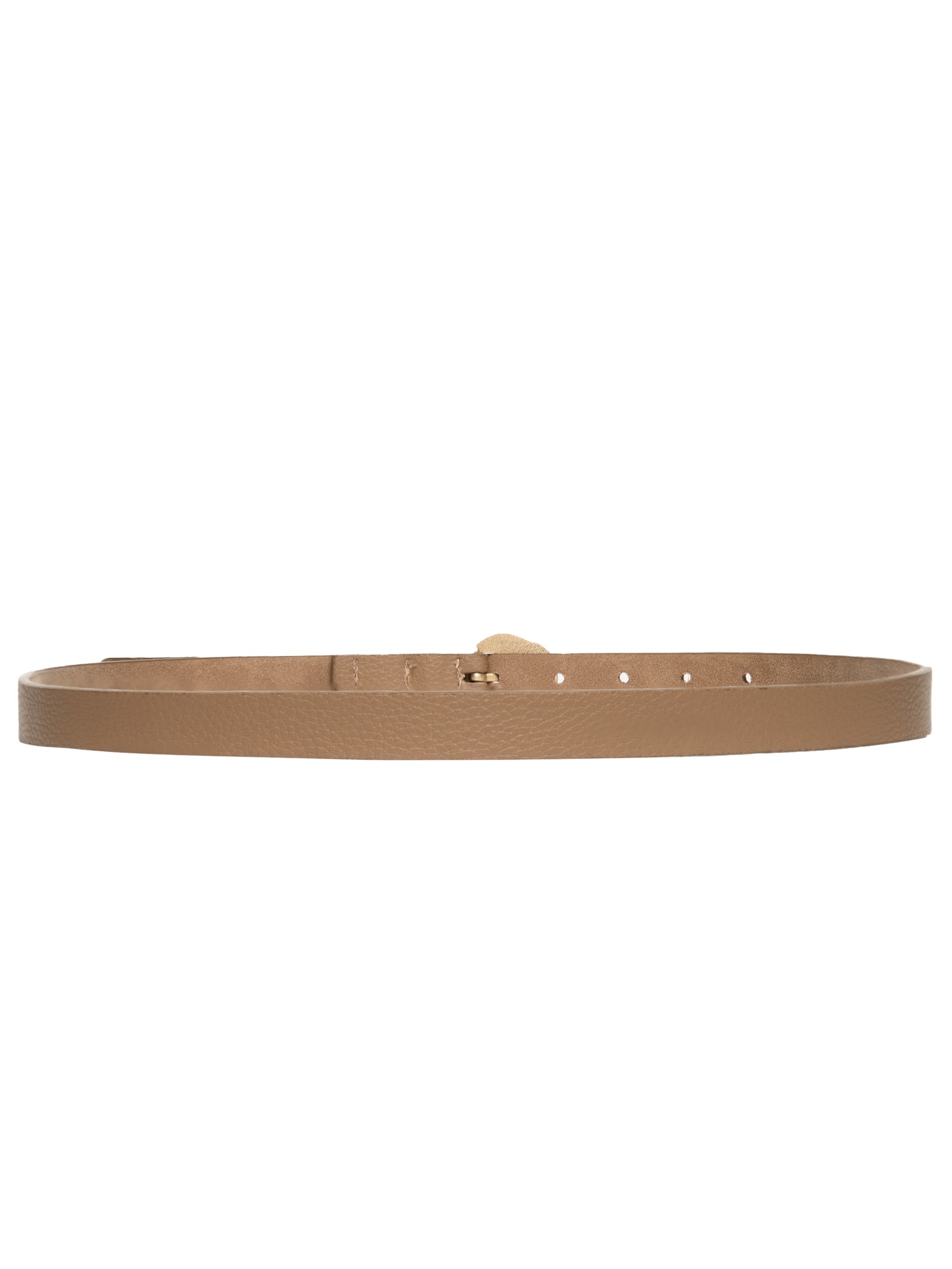 Cinto Feminino Fino Fivela Detalhada Bege Basiq