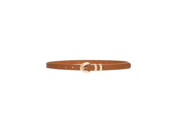 Cinto Feminino Fino Fivela Detalhada - Bege
