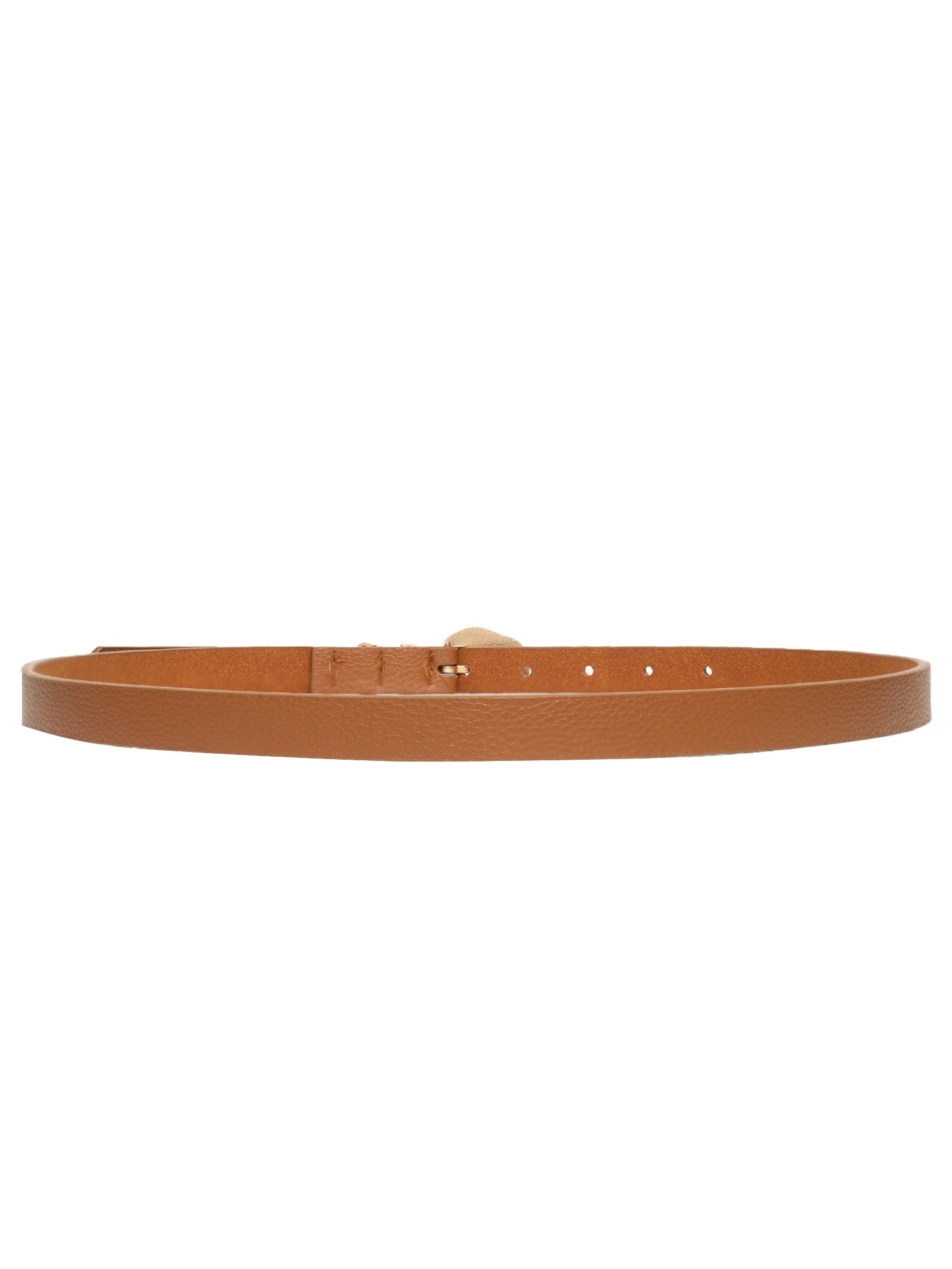 Cinto Feminino Fino Fivela Detalhada Bege Basiq