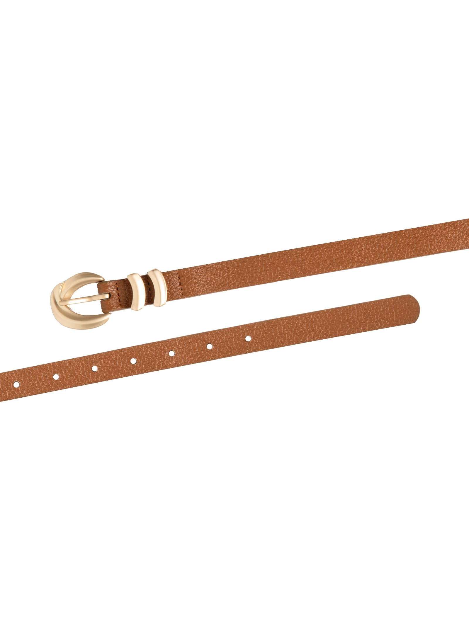 Cinto Feminino Fino Fivela Detalhada Bege Basiq