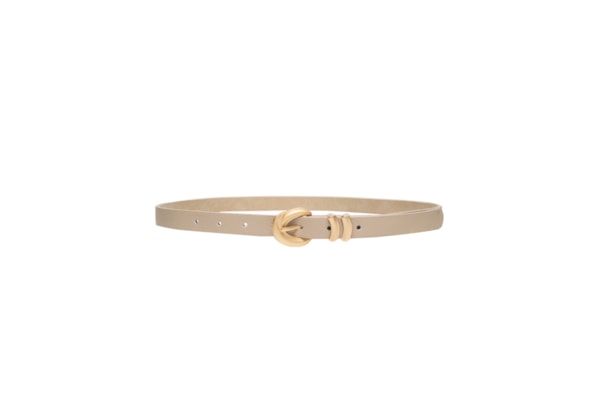 Cinto Feminino Fino Fivela Detalhada - Off White