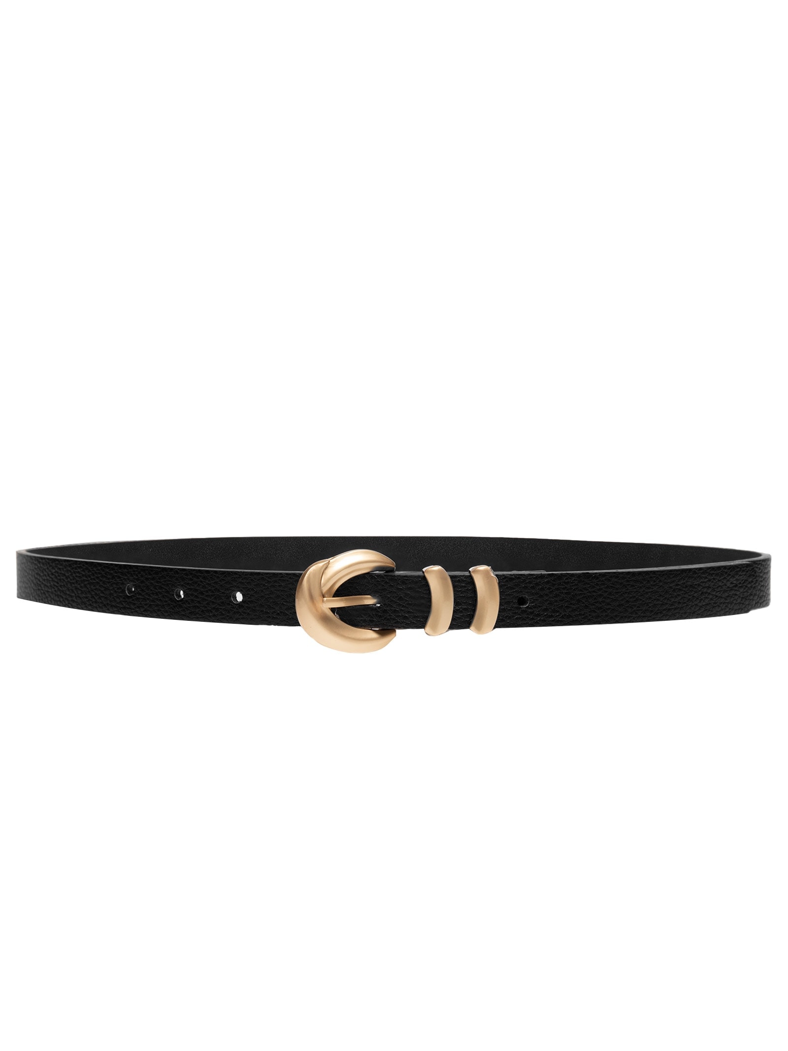 Cinto Feminino Fino Fivela Detalhada Preto Basiq