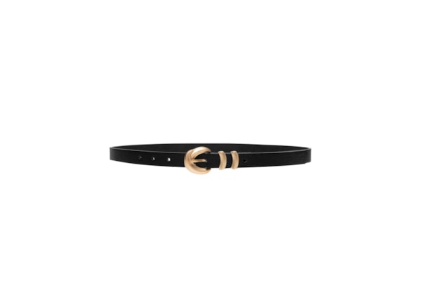 Cinto Feminino Fino Fivela Detalhada - Preto
