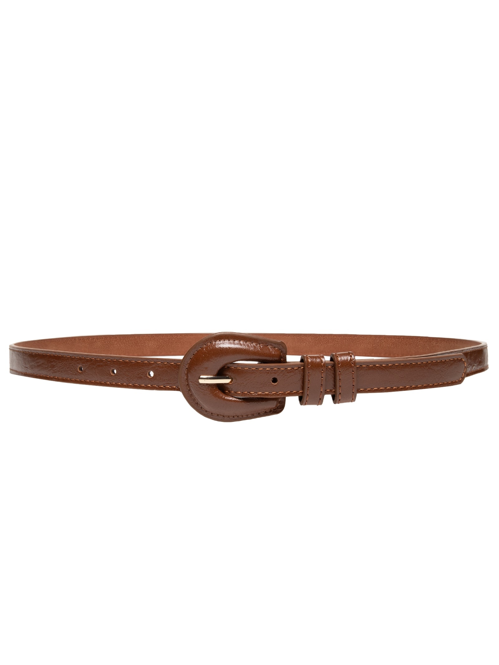 Cinto Feminino Fino Fivela Encapada Marrom Basiq