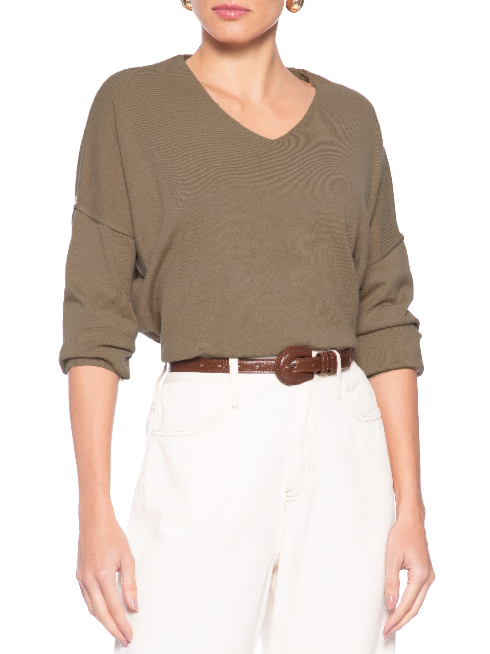 Cinto Feminino Fino Fivela Encapada Marrom Basiq