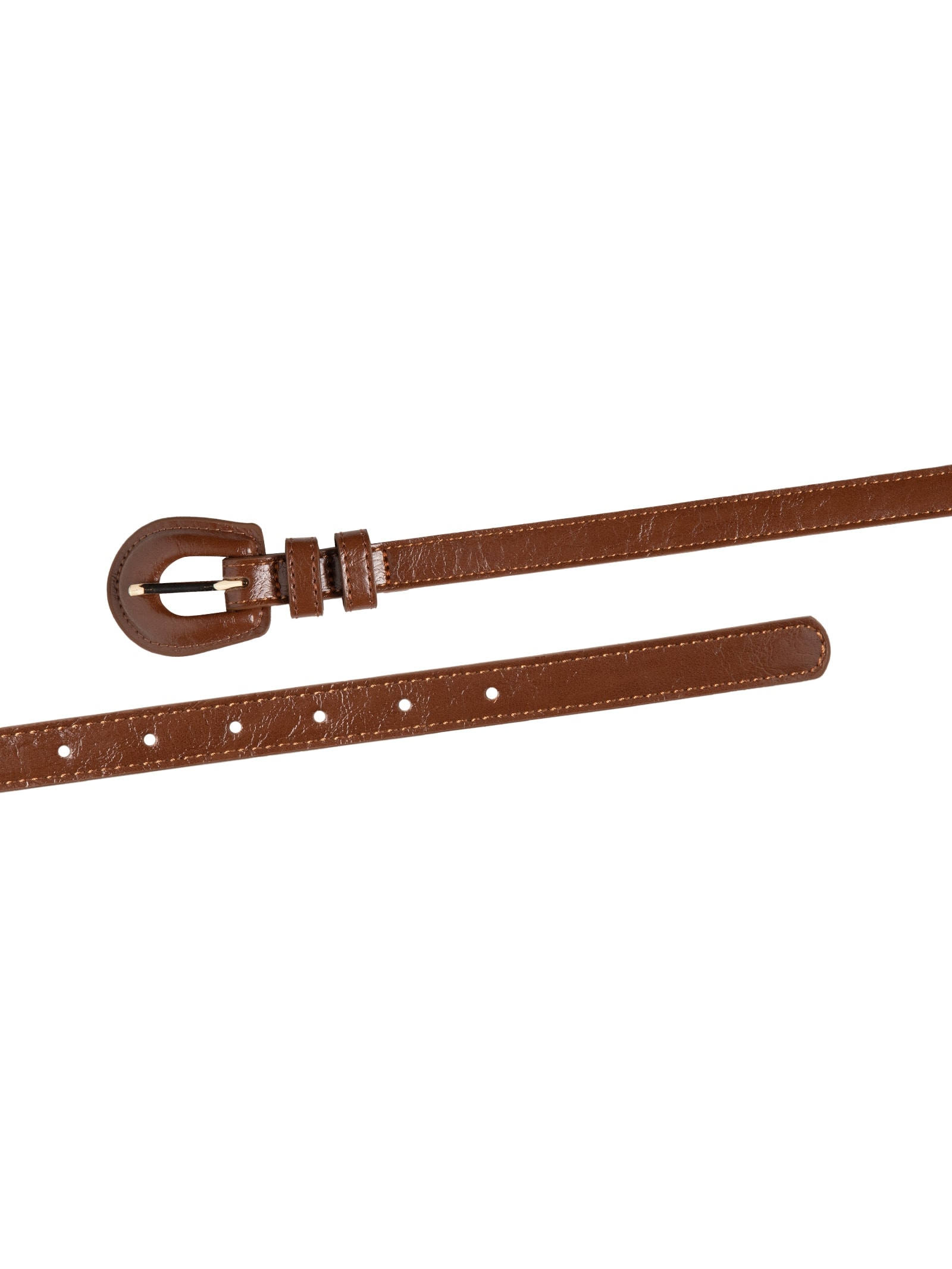 Cinto Feminino Fino Fivela Encapada Marrom Basiq