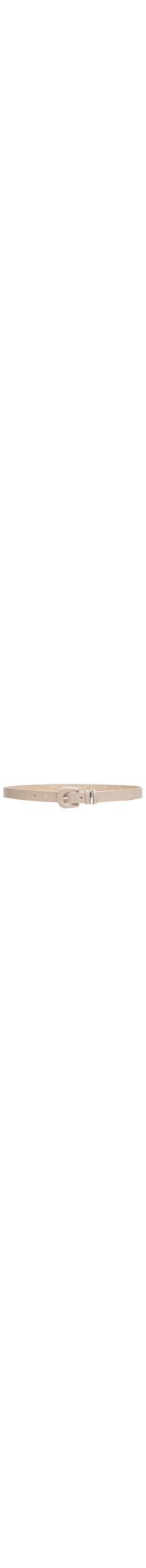 Cinto Feminino Fino Fivela Encapada Passante Prata - Bege