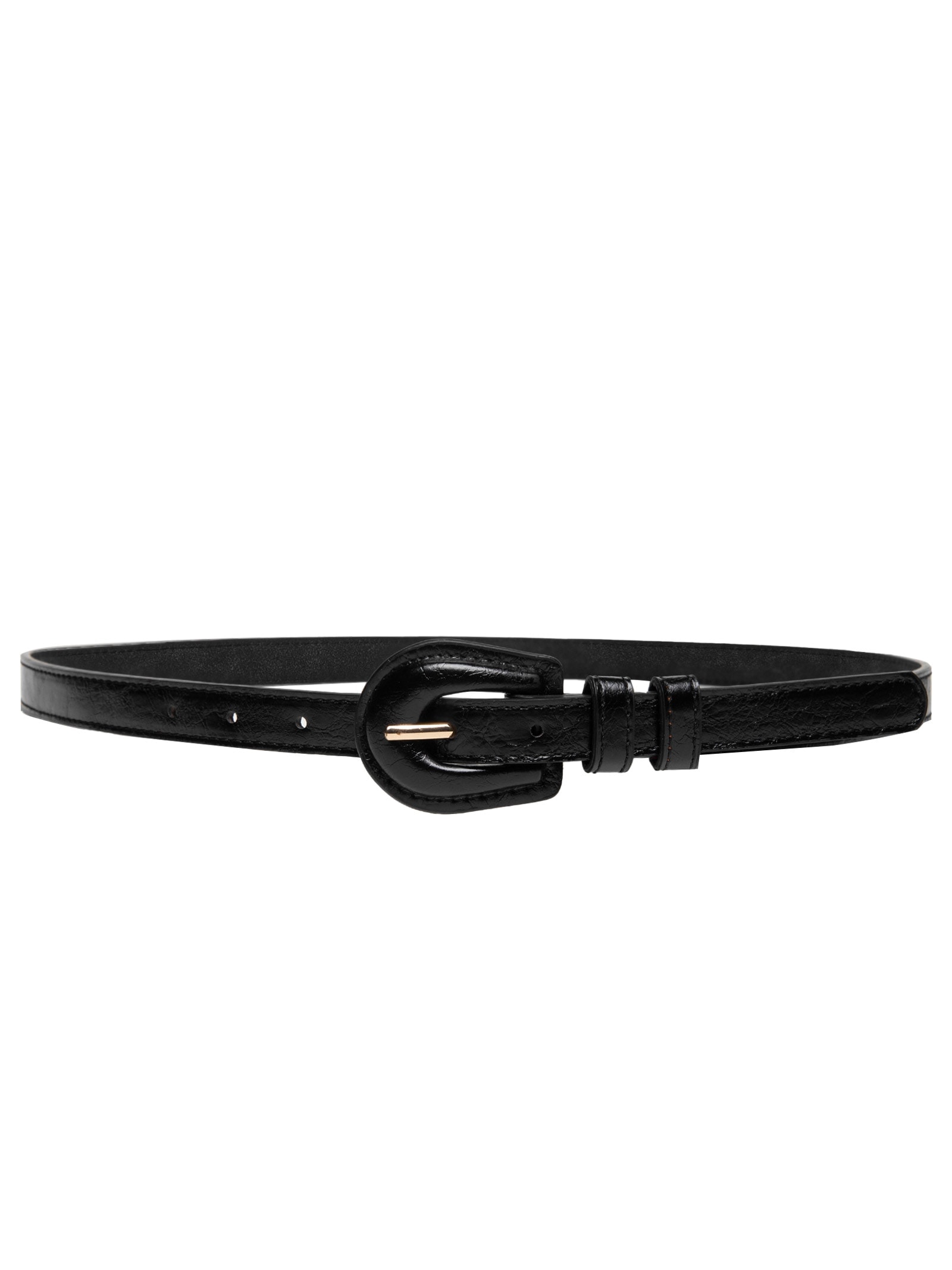 Cinto Feminino Fino Fivela Encapada Preto Basiq