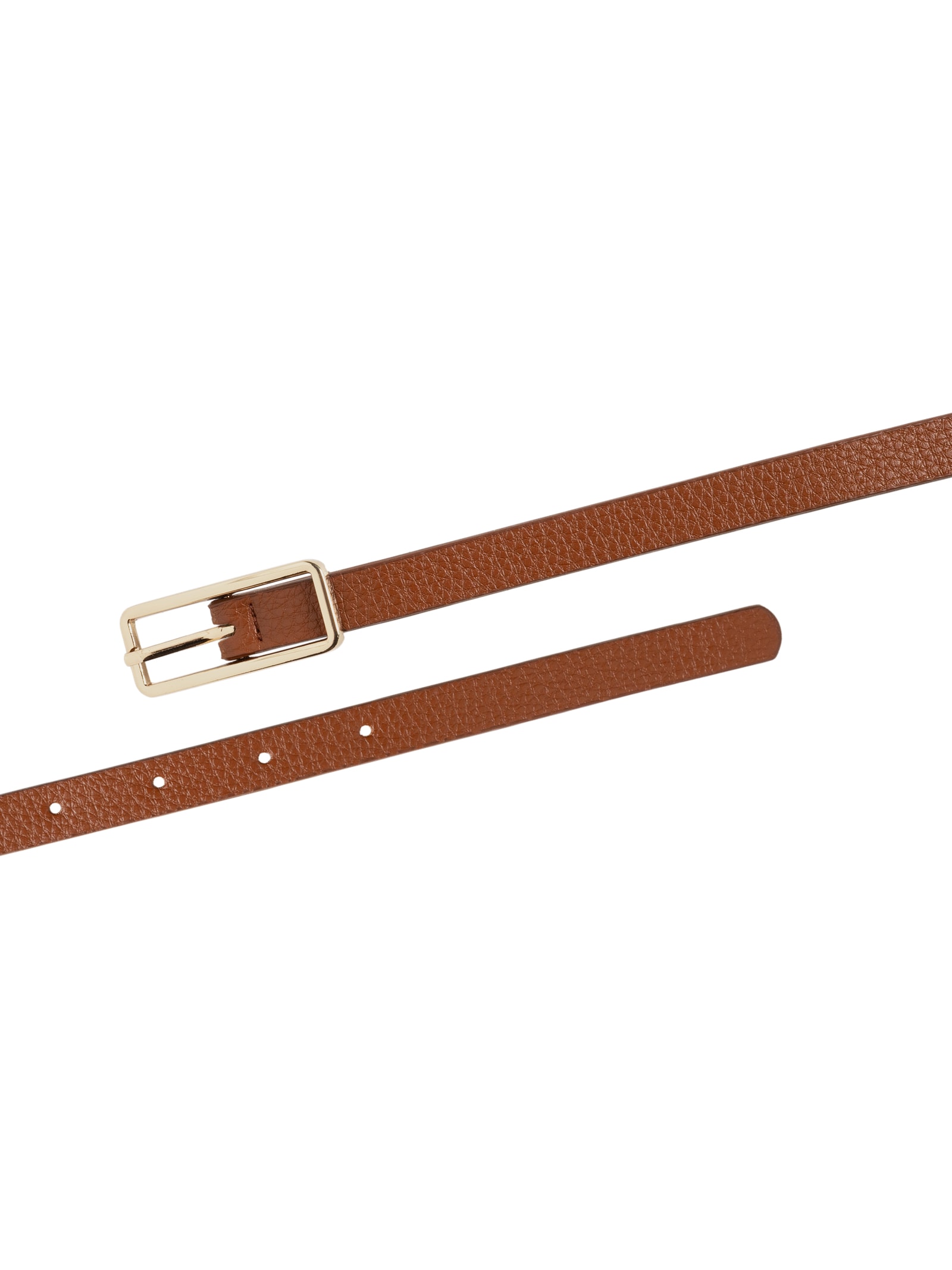 Cinto Feminino Fino Fivela Quadrada Bege Basiq