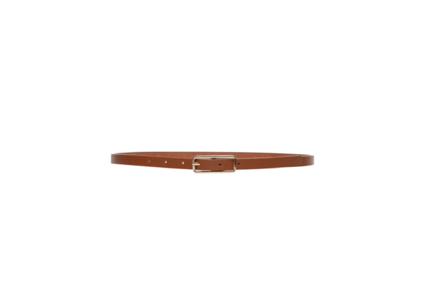 Cinto Feminino Fino Fivela Quadrada - Bege