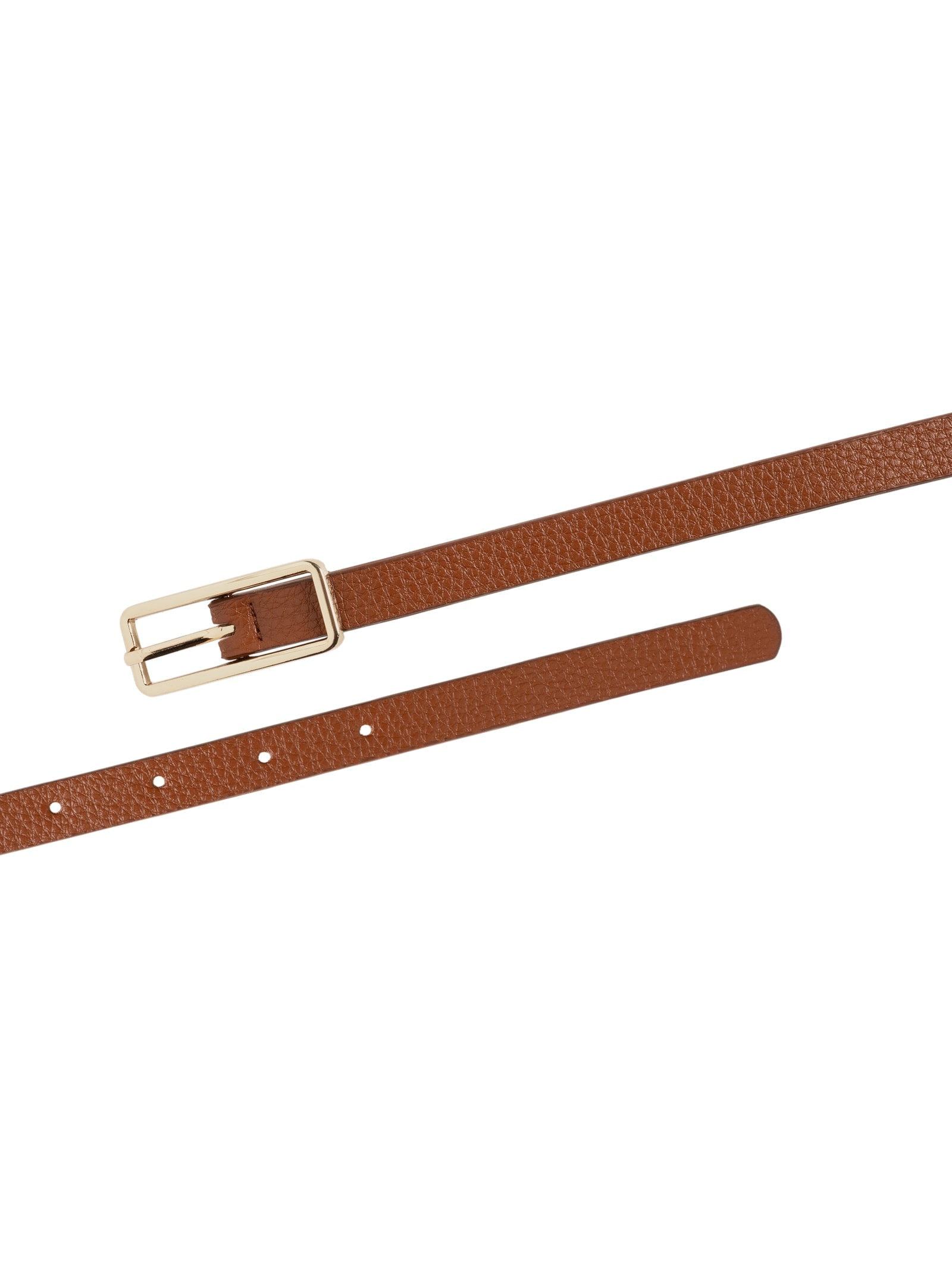 Cinto Feminino Fino Fivela Quadrada Bege Basiq