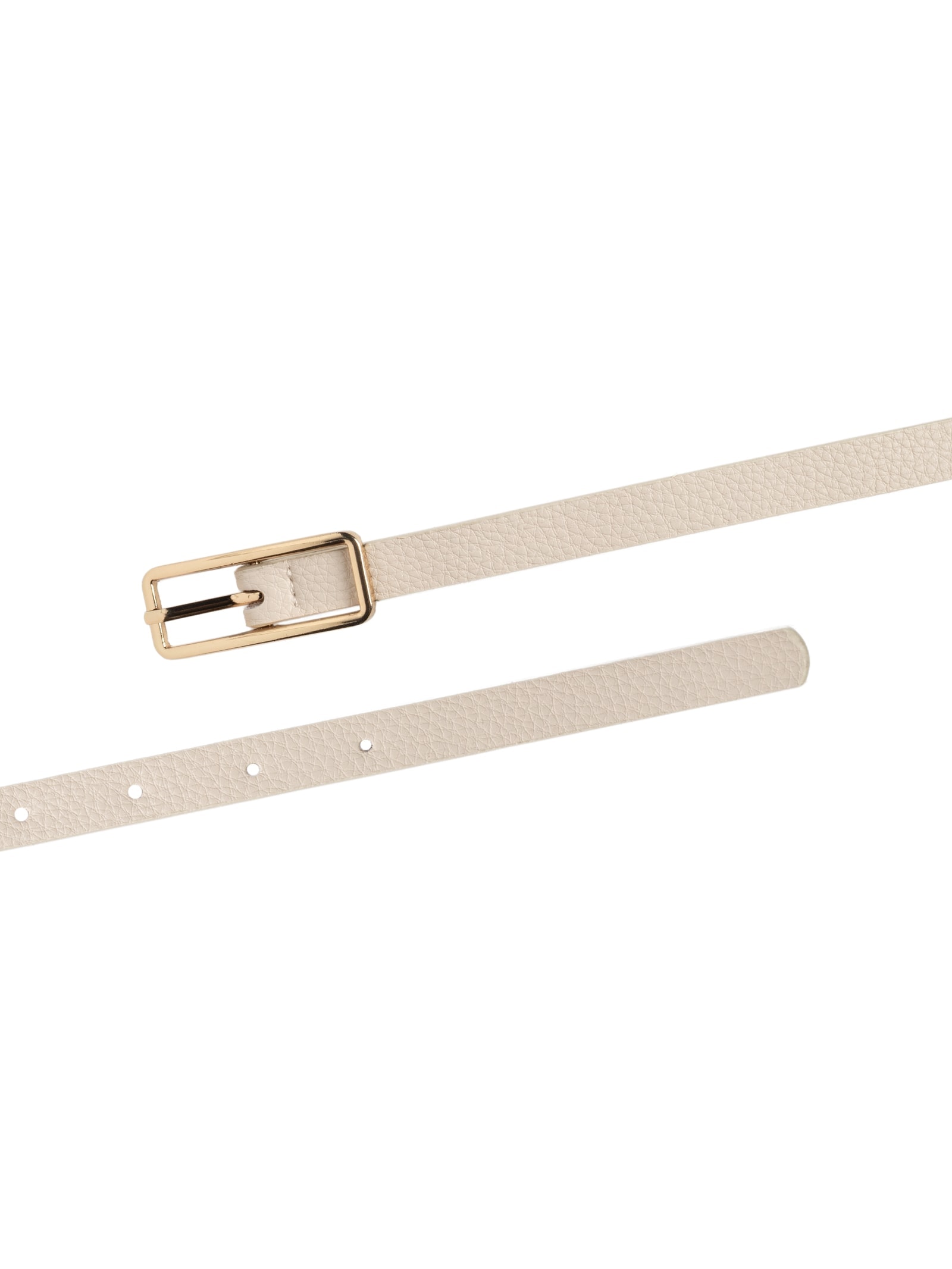 Cinto Feminino Fino Fivela Quadrada Off White Basiq