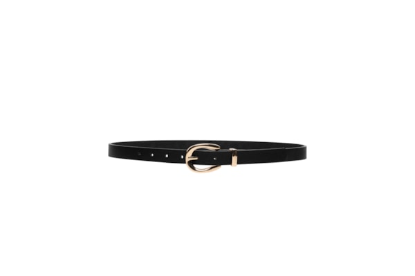 Cinto Feminino Fino Fivela Redonda - Preto