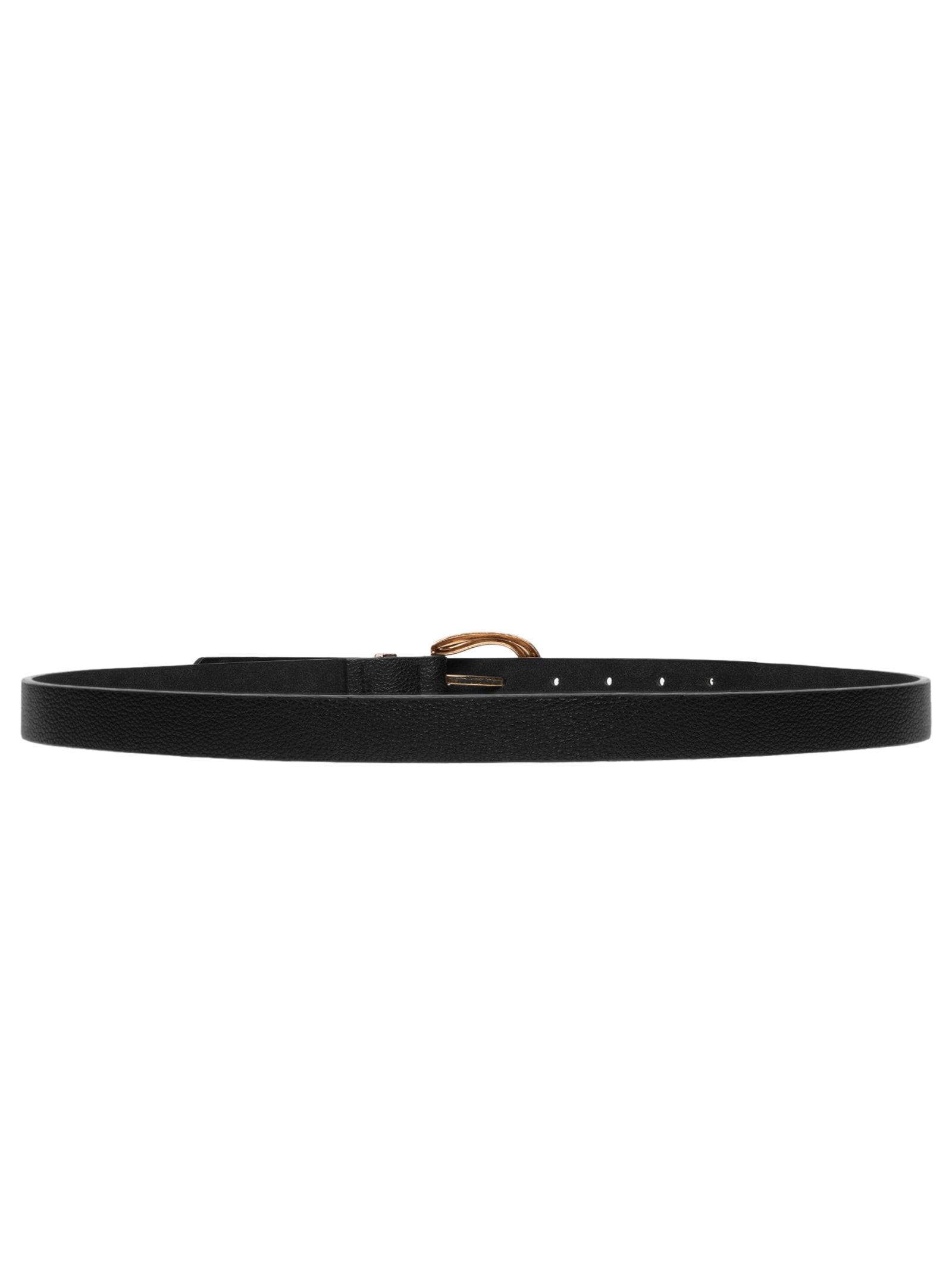 Cinto Feminino Fino Fivela Redonda Preto Basiq