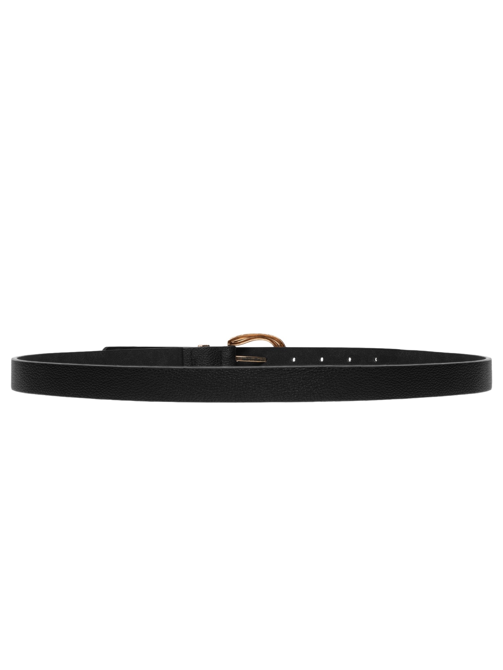 Cinto Feminino Fino Fivela Redonda Preto Basiq